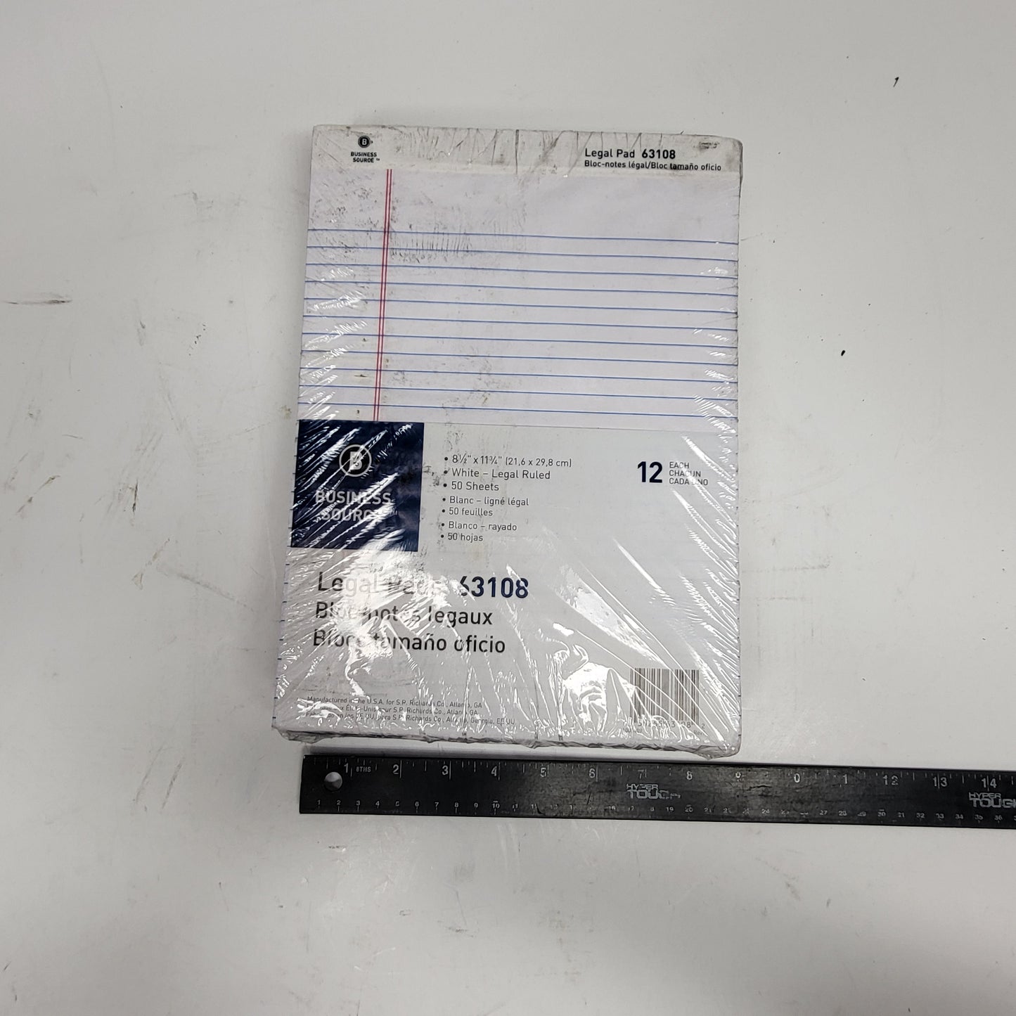 ZA@ BUSINESS SOURCE (2 PACK) Legal Pads Set of 12 Lined Paper  8.5"X11.5" 63108