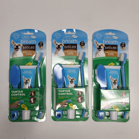 ZA@ TROPICLEAN (3 PACK) Fresh Breath Pet Enticers Peanut Butter & Honey Flavor 2 oz