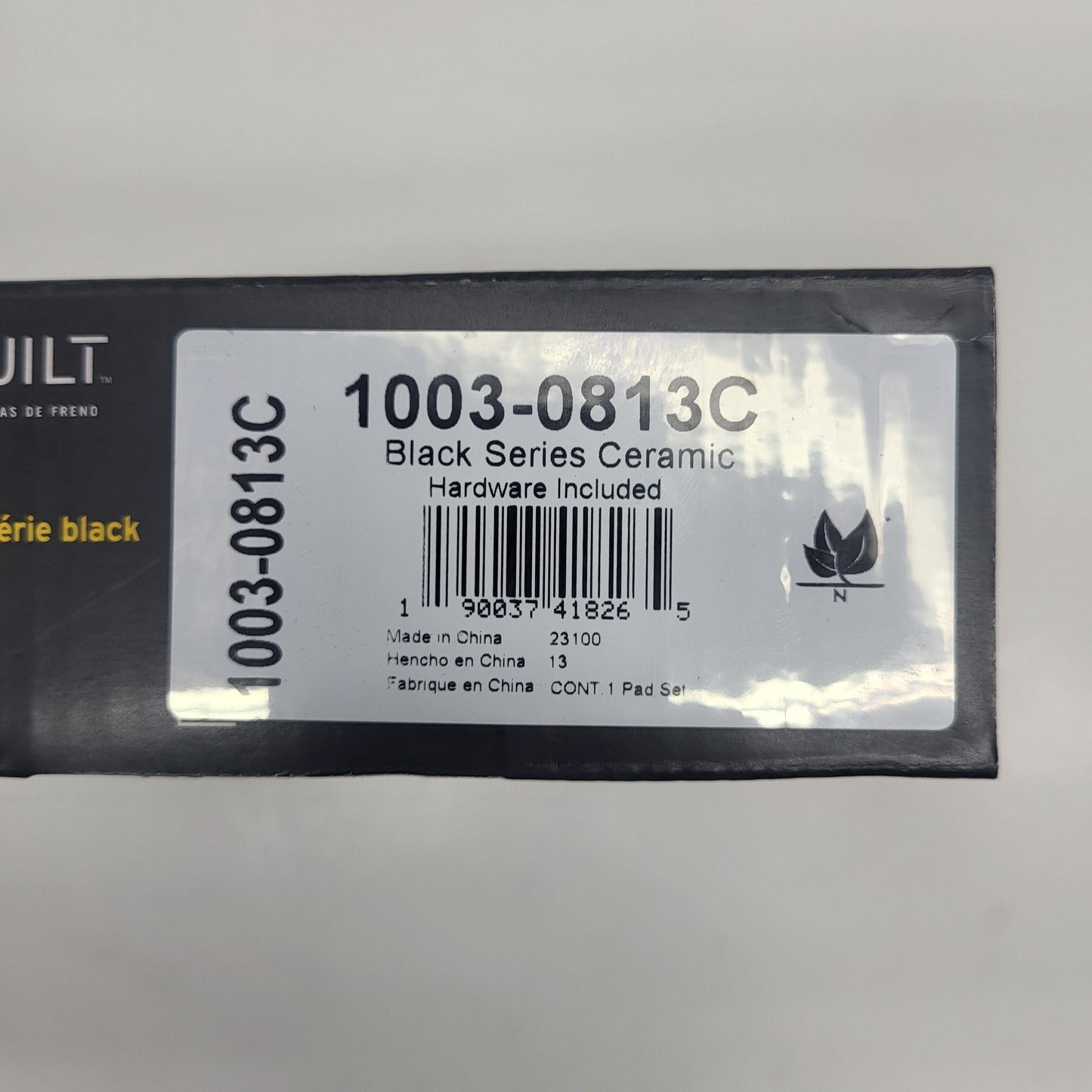 QUALITY-BUILT Ceramic Disc Brake Pad Set Black Rear 1003-0813C