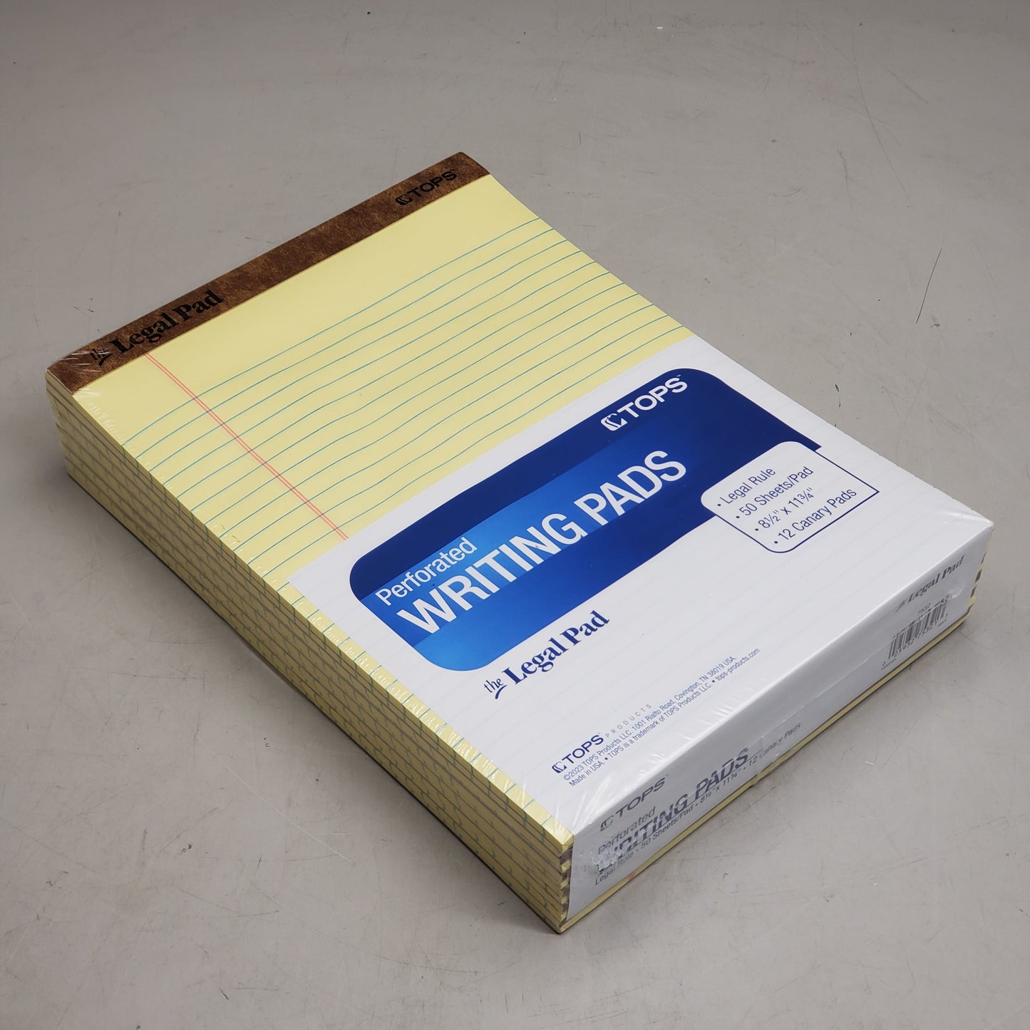 ZA@ TOPS (12 Pack) Legal Pad Perforated Writing Pads 8.5" x 11.75" Yellow 7532 B