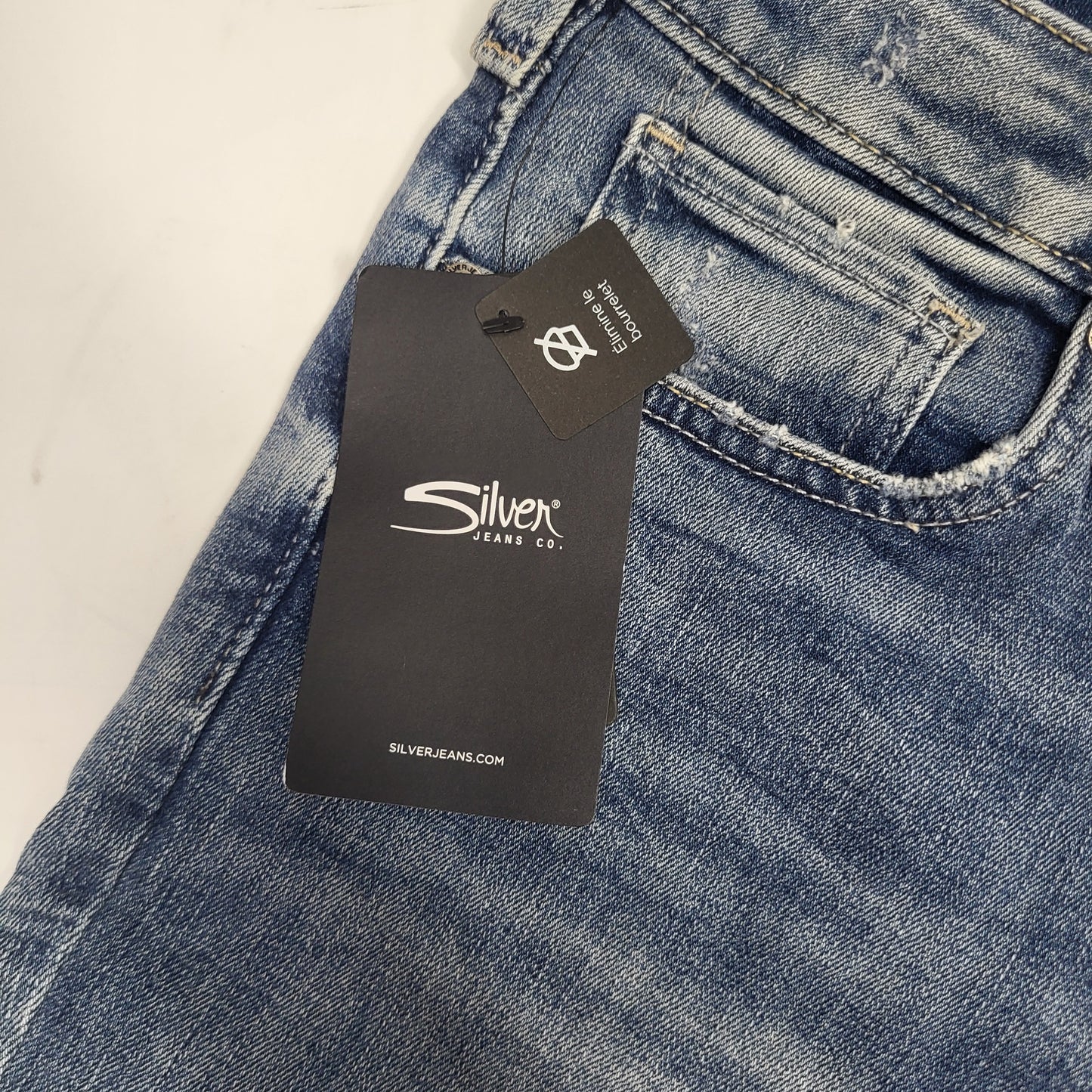 SILVER JEANS CO. Elyse Mid Rise Skinny Leg Sz 33/29 Light Indigo L03116EPX291