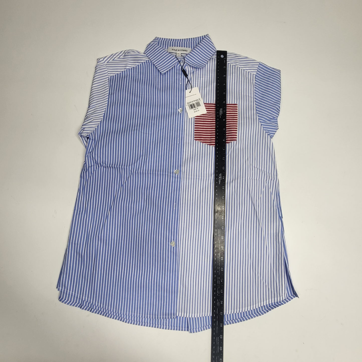 SOLID AND STRIPED The Avril Stripe Button-front Shirt XS Colorblock Marina SU26B2287PYDCBM