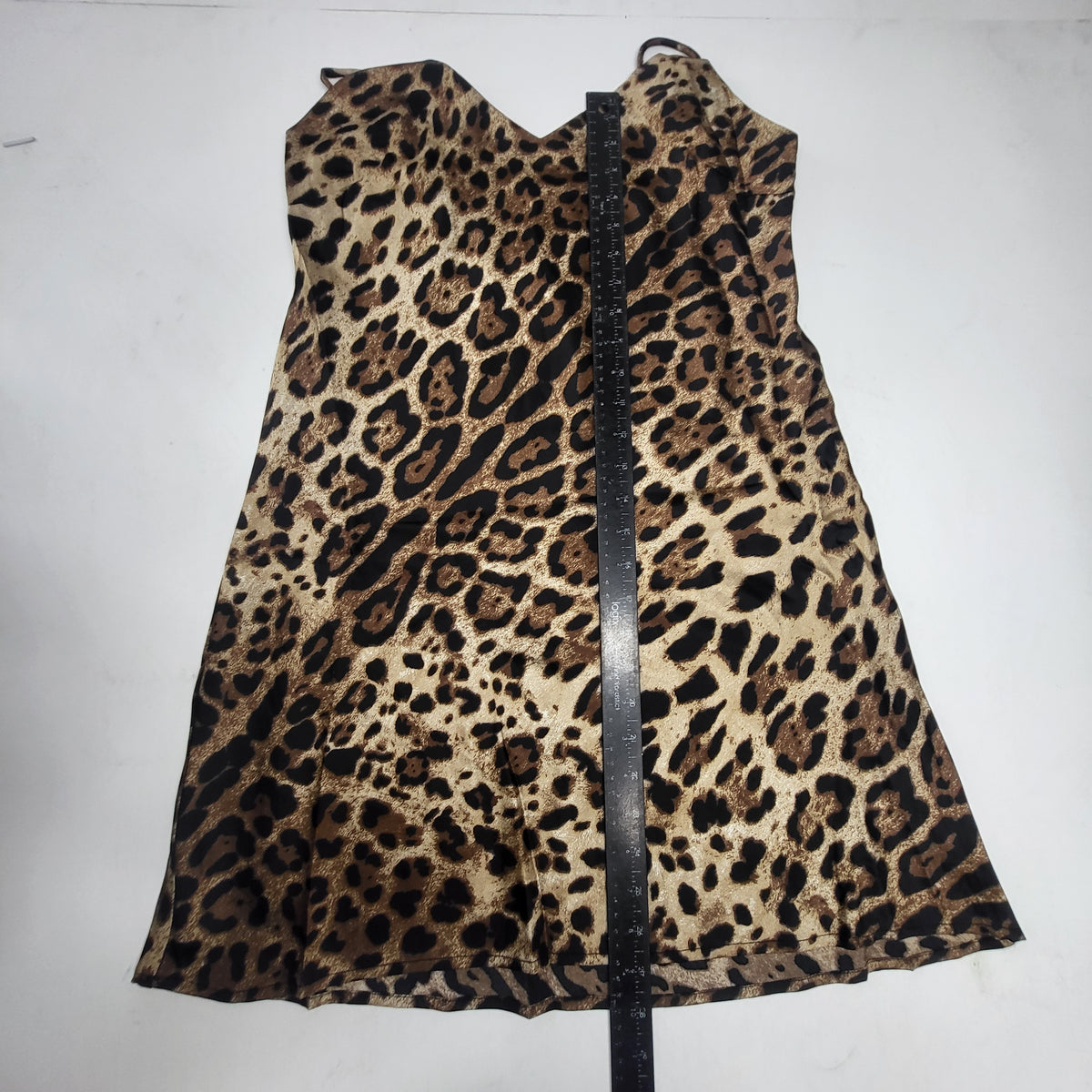 DRESSED IN LALA Satin Dress + Duster Set Exclusive Pattern M Brown Leopard