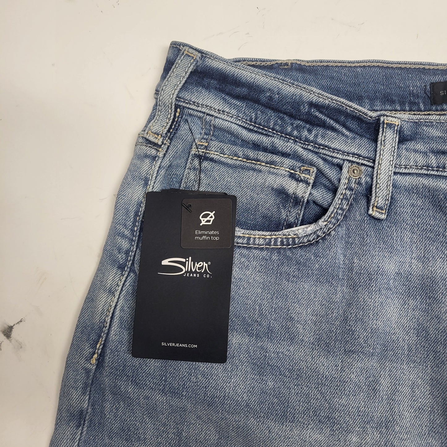 SILVER JEANS CO. 90's Boyfriend Universal Fit Eco Friendly Sz 34/27 L28355EOE224