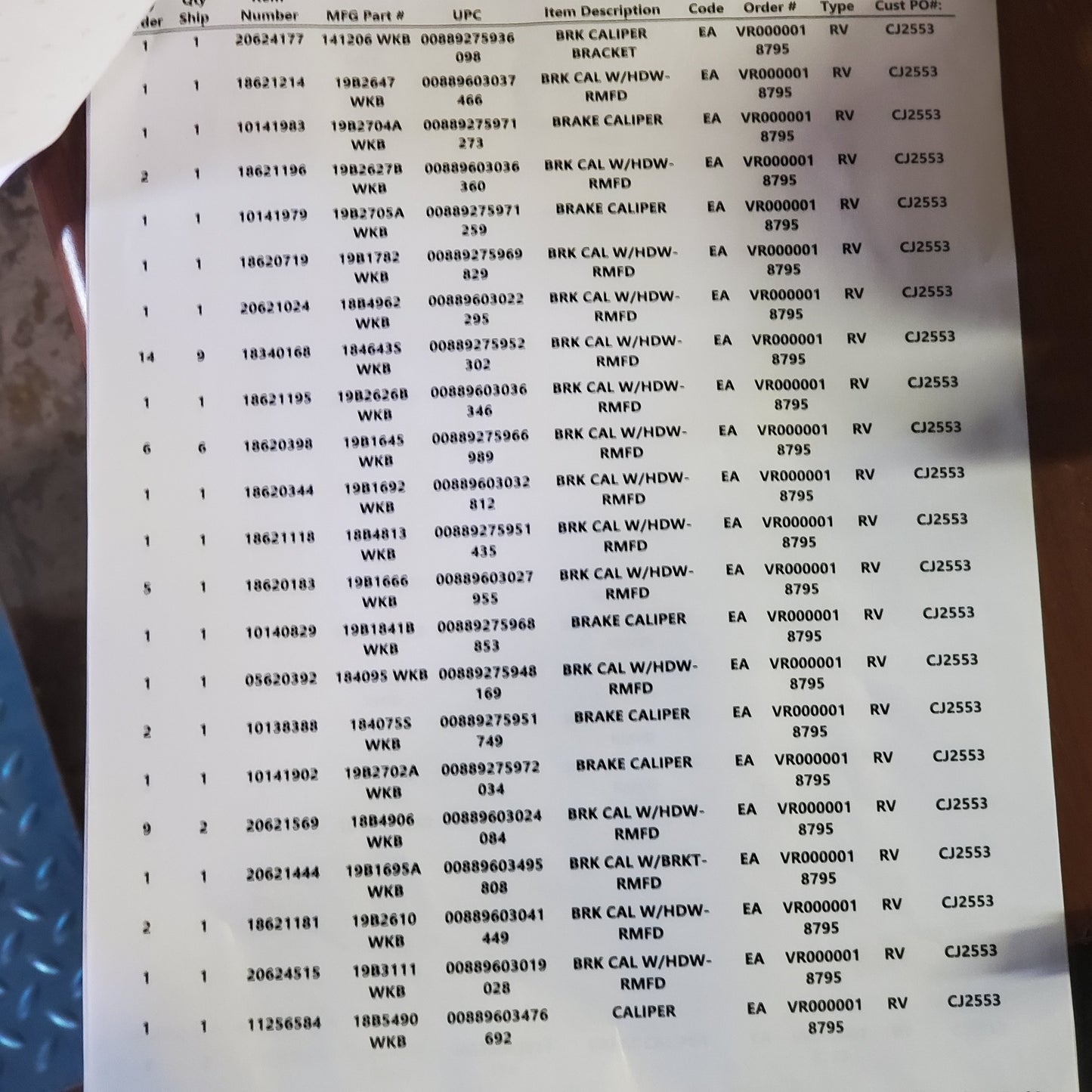 ZA@ Pallet of CAR QUEST (Two Pallets) Brake Calipers See Pictures of Manifest for Which  (New Other)