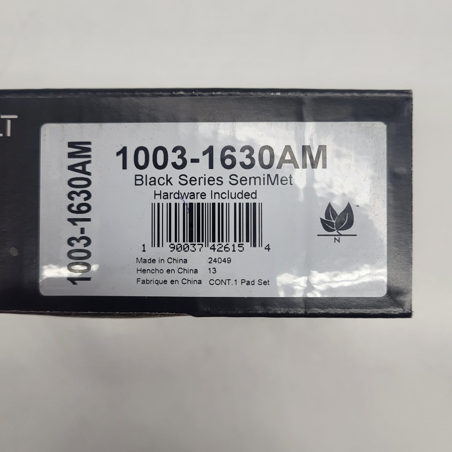 QUALITY-BUILT Semi-Metallic Disc Brake Pad Set Black Rear 1003-1630AM