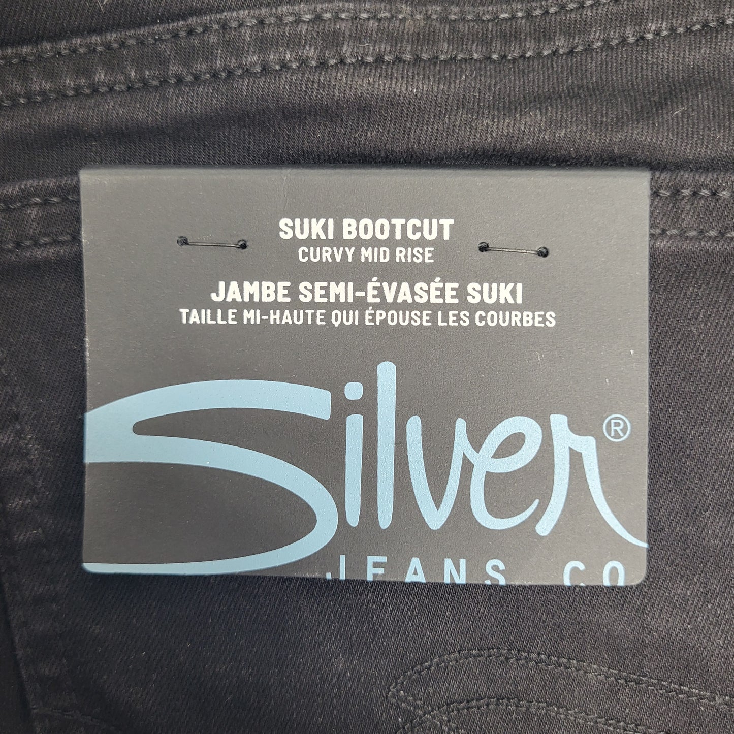 SILVER JEANS CO. Suki Bootcut Curvy Midrise Sz 29/31 Black L93719BVS557