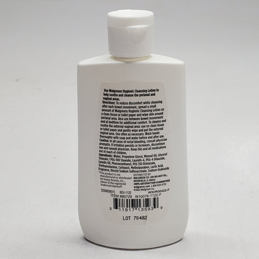 WALGREENS Hygienic Cleansing Lotion Soothing Relief 3 FL OZ