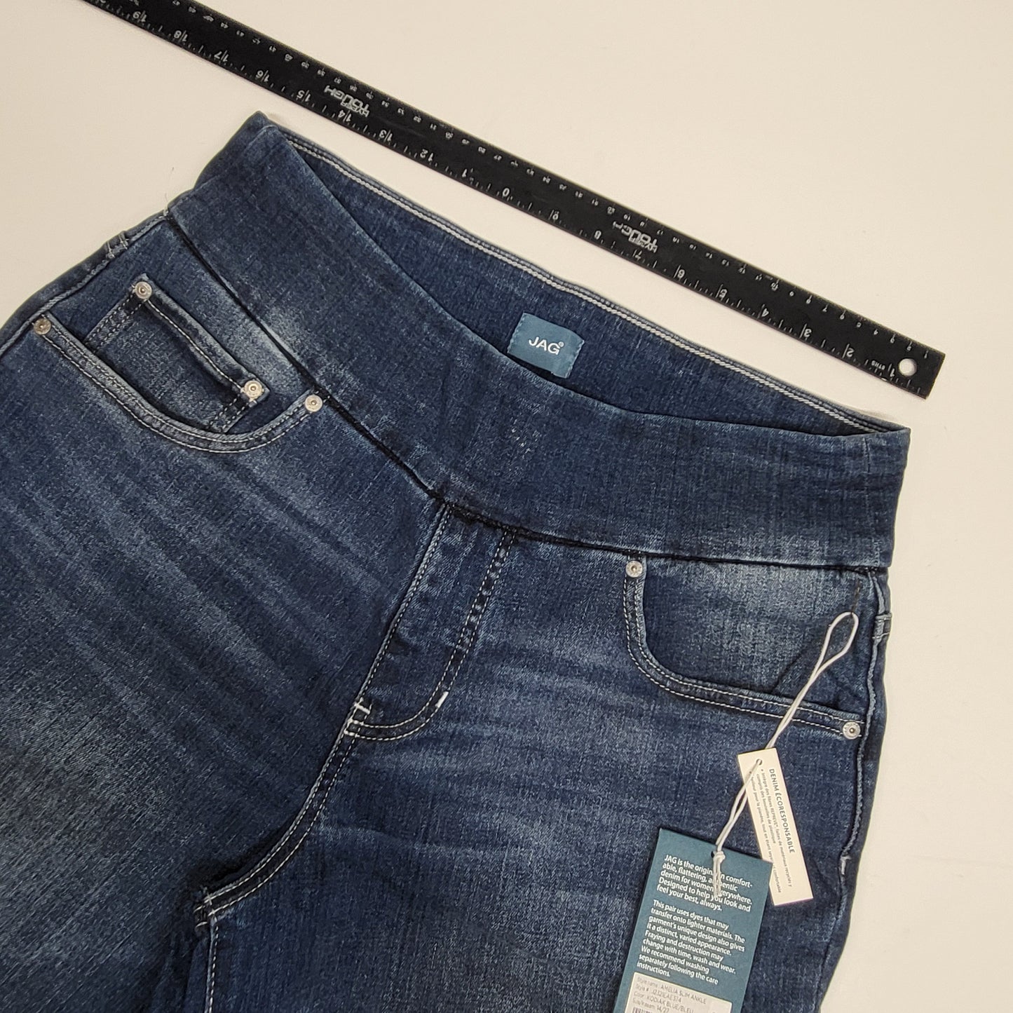 JAG Amelia Mid Rise Slim Ankle  Womens Sz 14/27 Kodiak Blue J2321EAE374