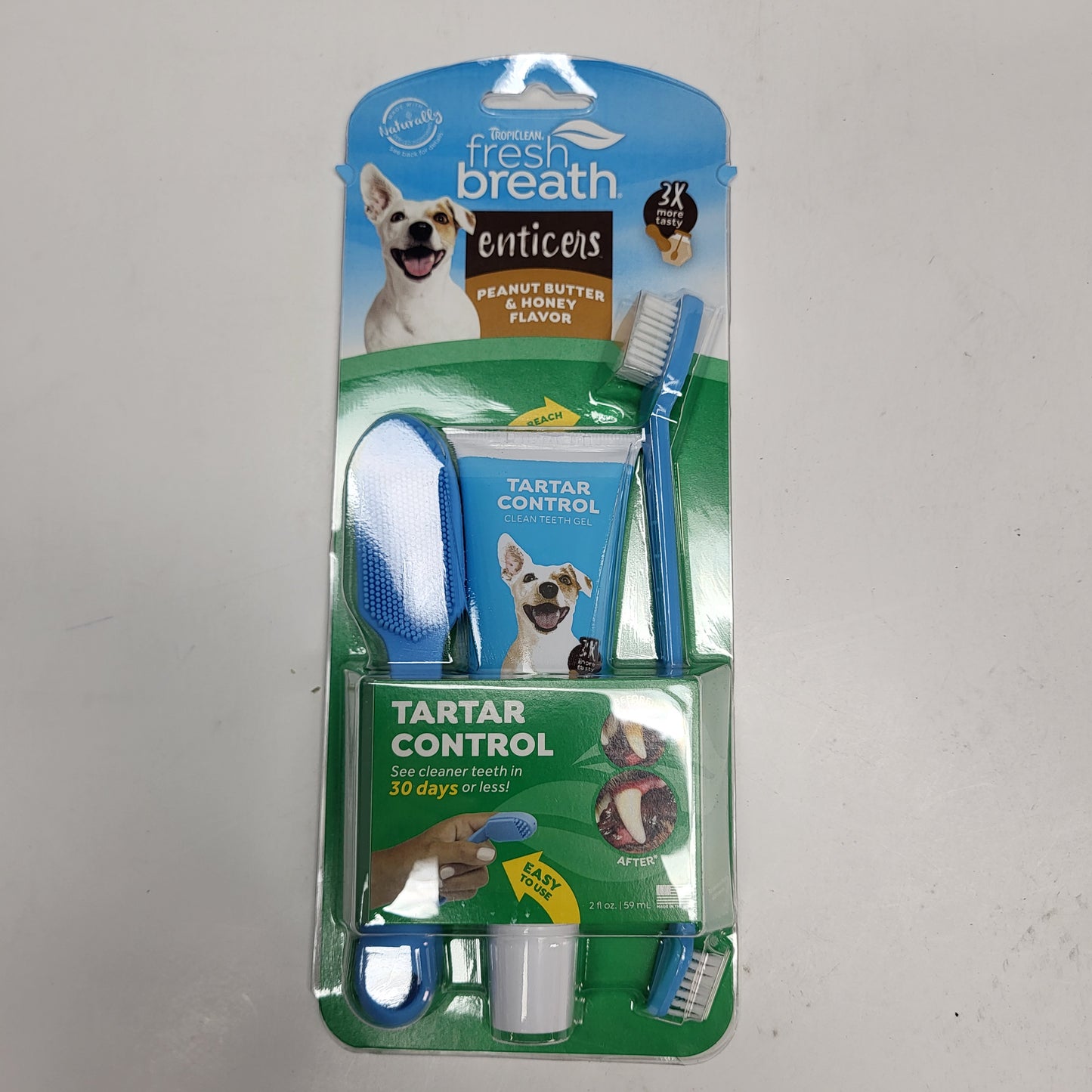 ZA@ TROPICLEAN (3 PACK) Fresh Breath Pet Enticers Peanut Butter & Honey Flavor 2 oz