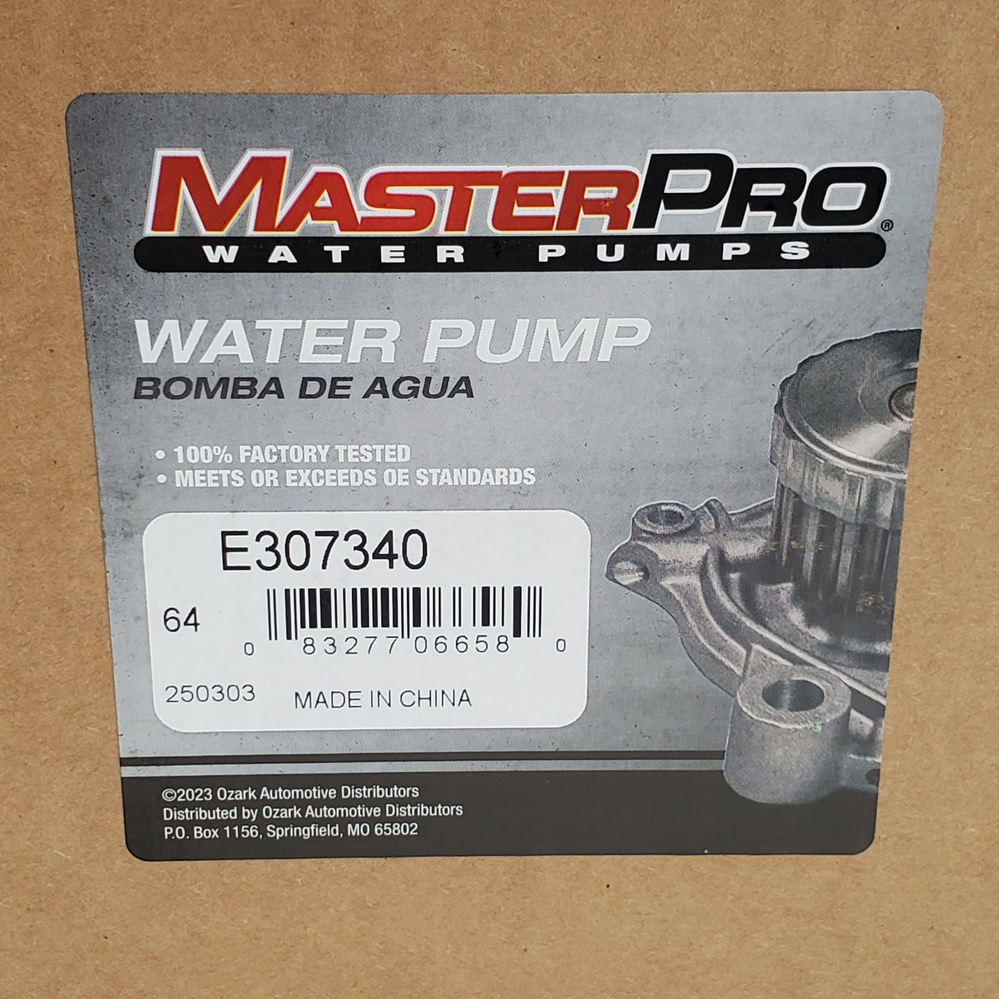 MASTERPRO Water Pump for Gm, Chevy & Etc 99-2006 Vehicles E307340 Replaces 130-7340