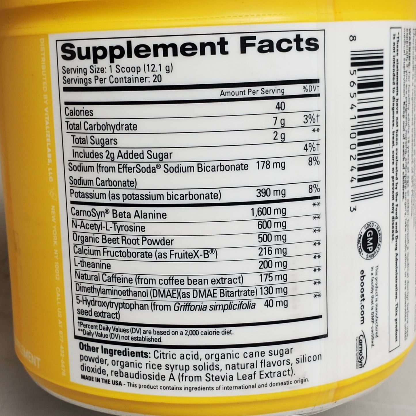 EBOOST Pow Pre-Workout Powder 8.5 oz Tropical Punch BB 10/26