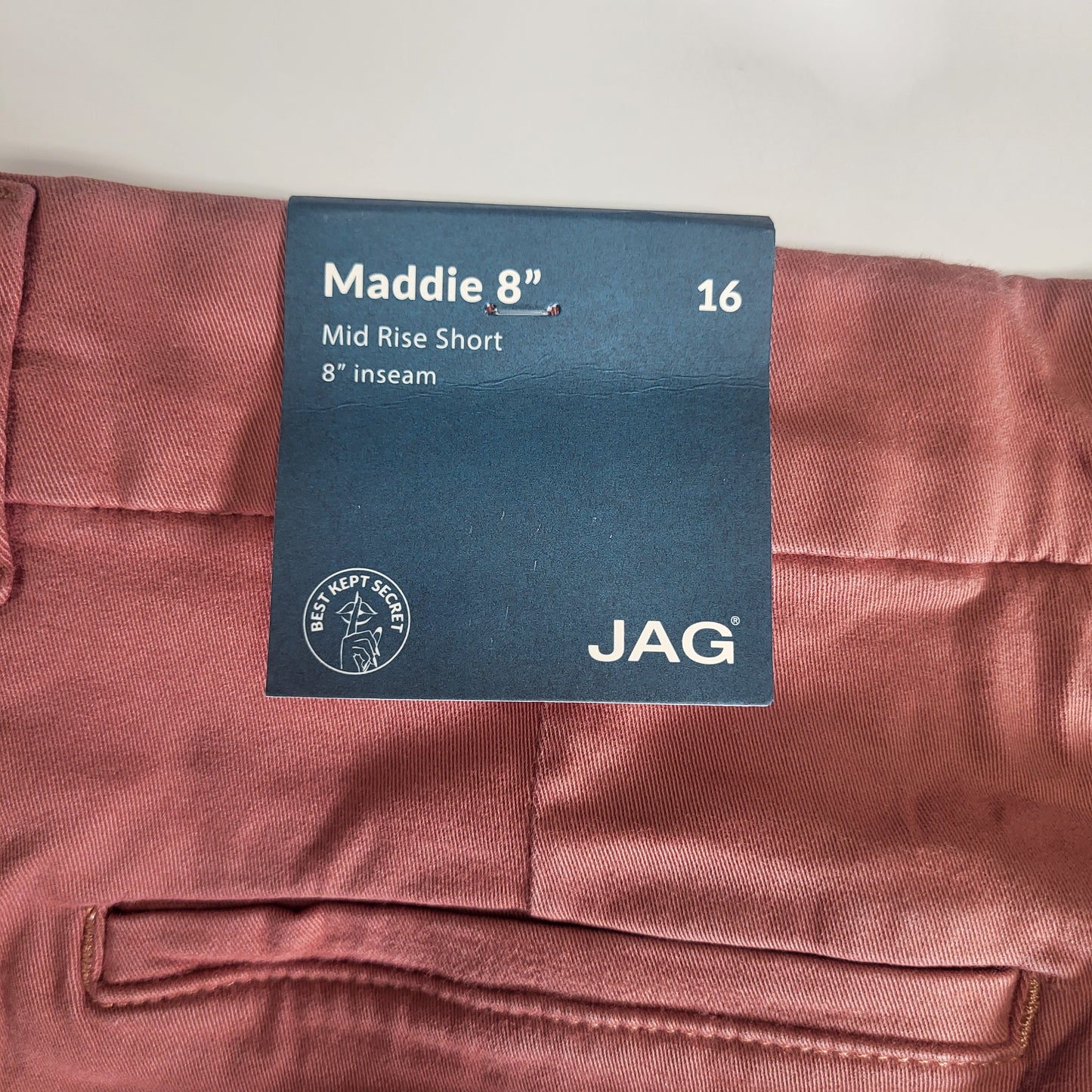 JAG Maddie 8" Pull-on Smoothing Shorts Women's Sz 16 Brick J5108AWL617