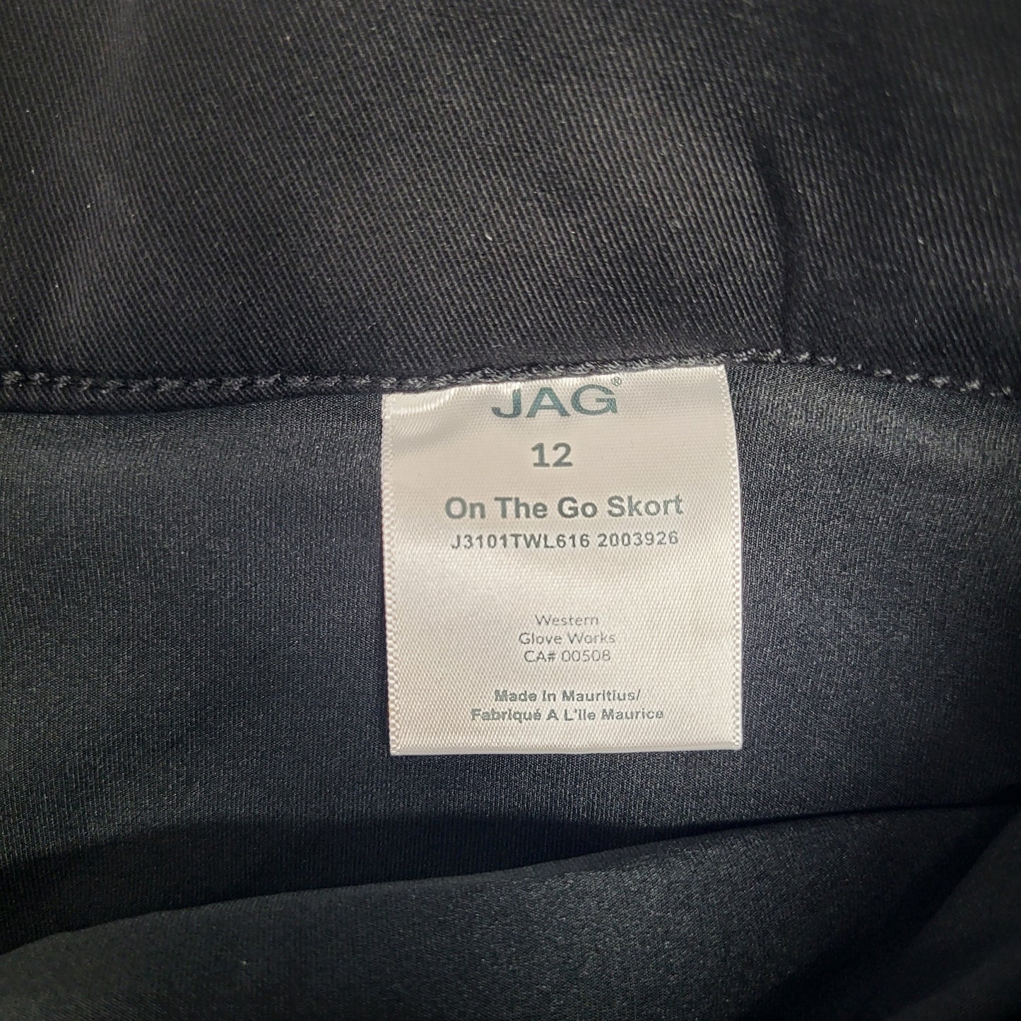 JAG Soft Short Flexible Skort Women's Sz 12 Black J3101TWL616