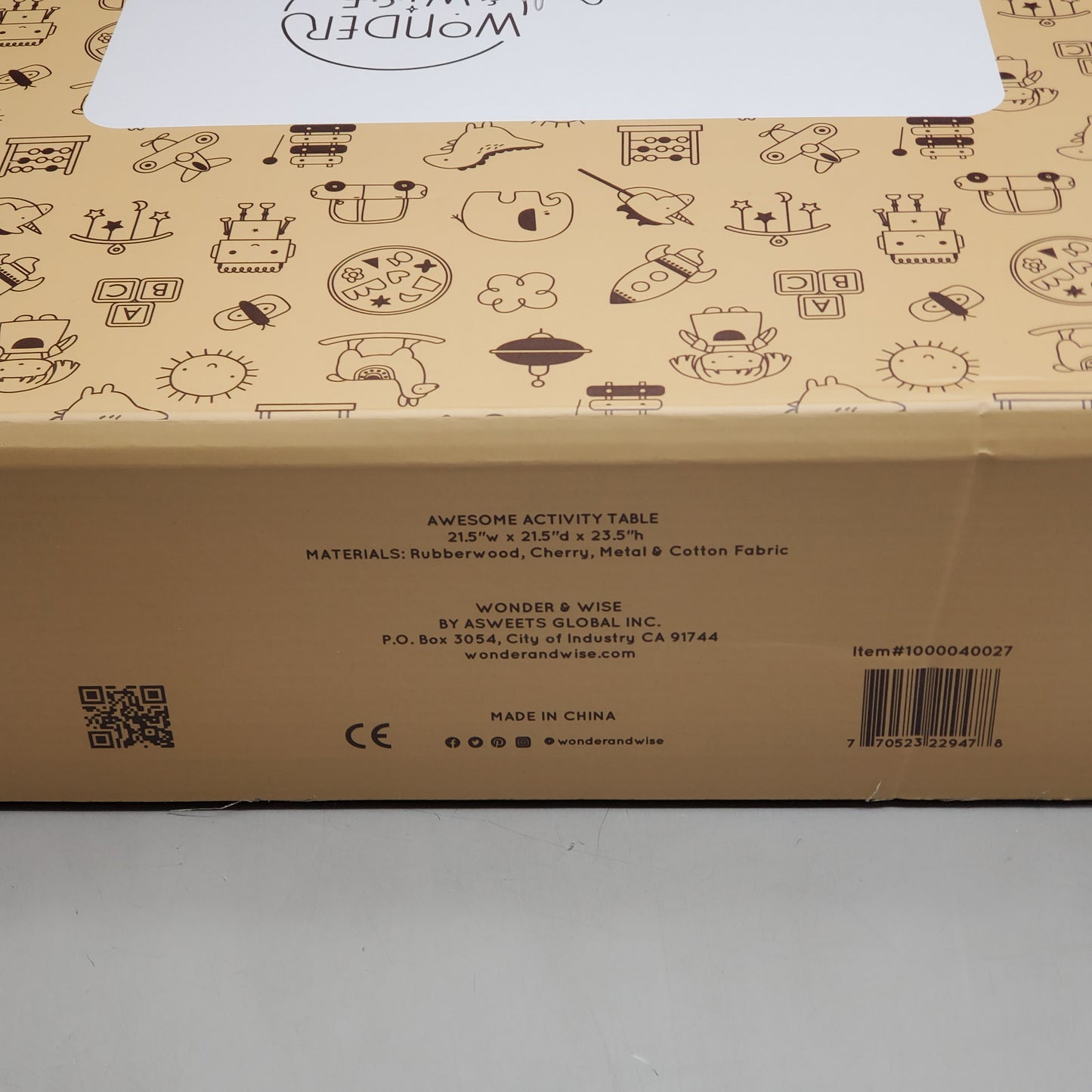 WONDER & WISE Awesome Activity Table Wood / Metal 21.5” x 21.5” x 23.5” Neutral 1000040027