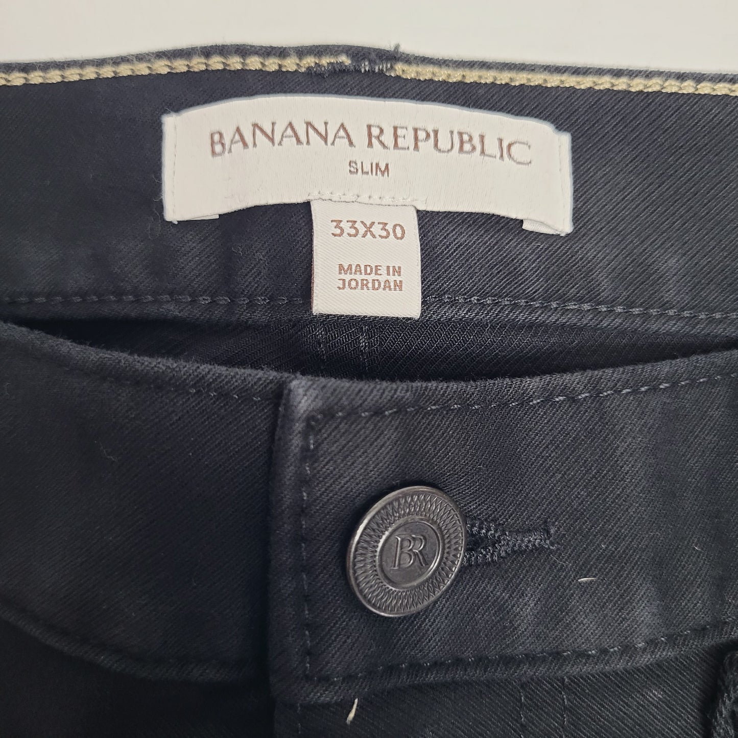 BANANA REPUBLIC Banana Republic Slim Traveler Pants Slim Mild Rise Men's Sz 33 Black