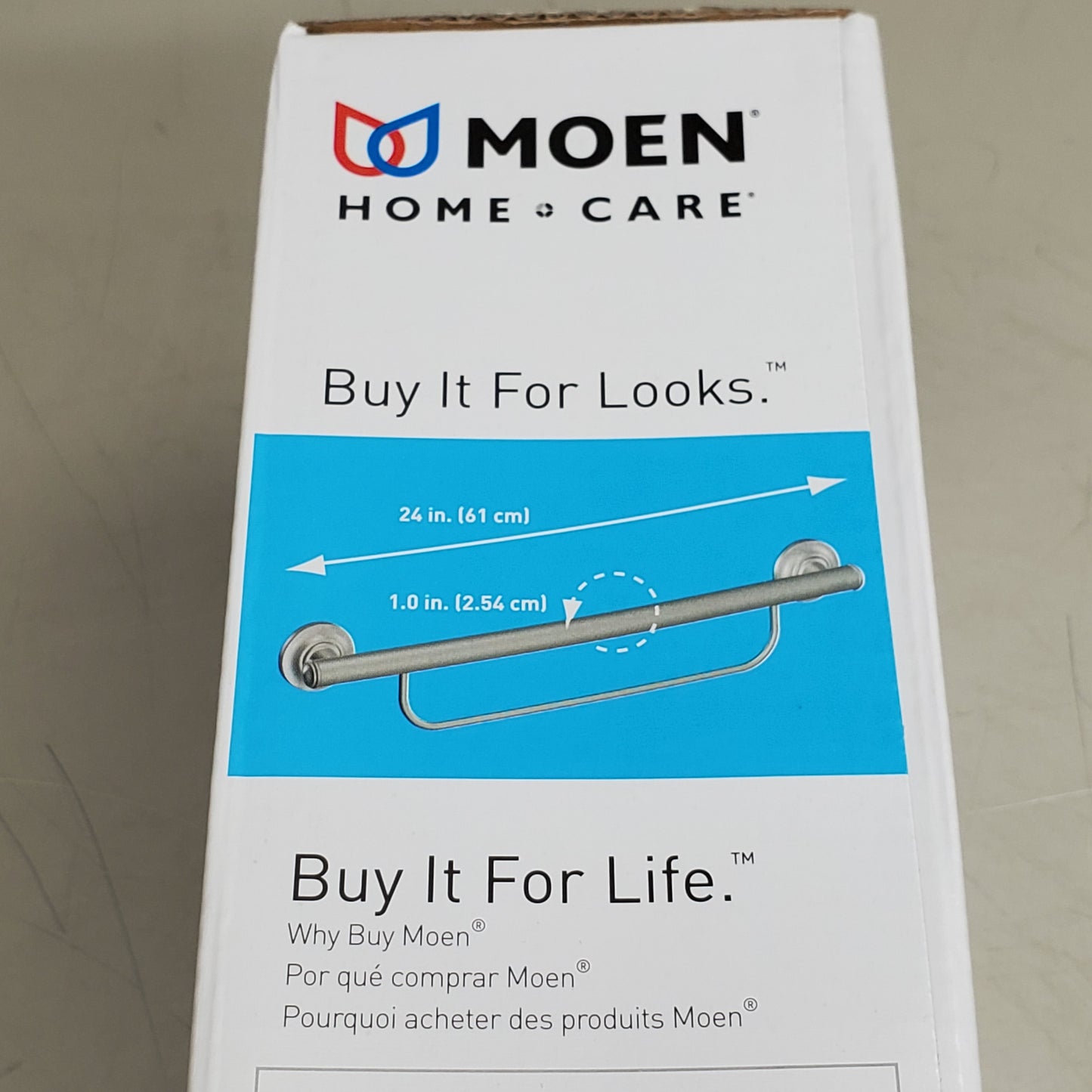MOEN Home Care Designer Grab Bar W/ Towel Bar 24" Brushed Nickel LR2350DBN