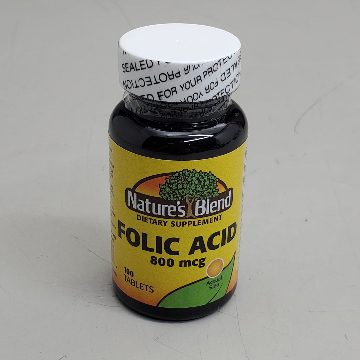NATURE'S BLEND (100 Tablets) Folic Acid Dietary Supplement 800 mcg BB 08/28