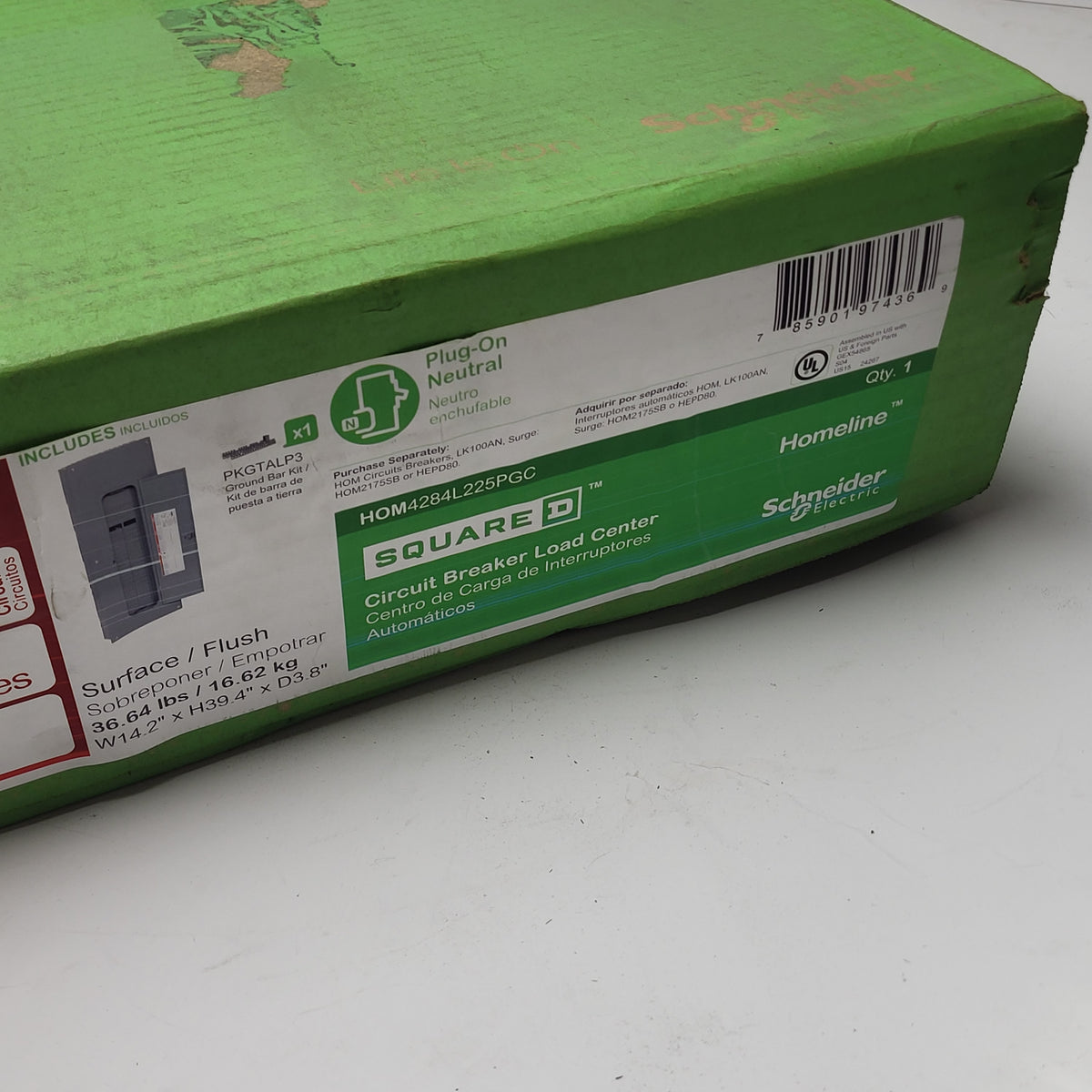 SCHNEIDER ELECTRIC SQUARED Homeline Main Lug Load Center 225 Amp  HOM4284L225PGC