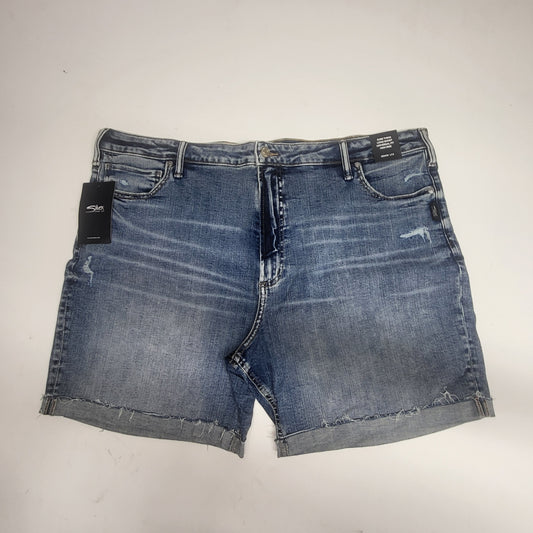SILVER JEANS CO. Sure Thing Long Short High Rise Sz 24/7.5 Indigo W28517SCV258