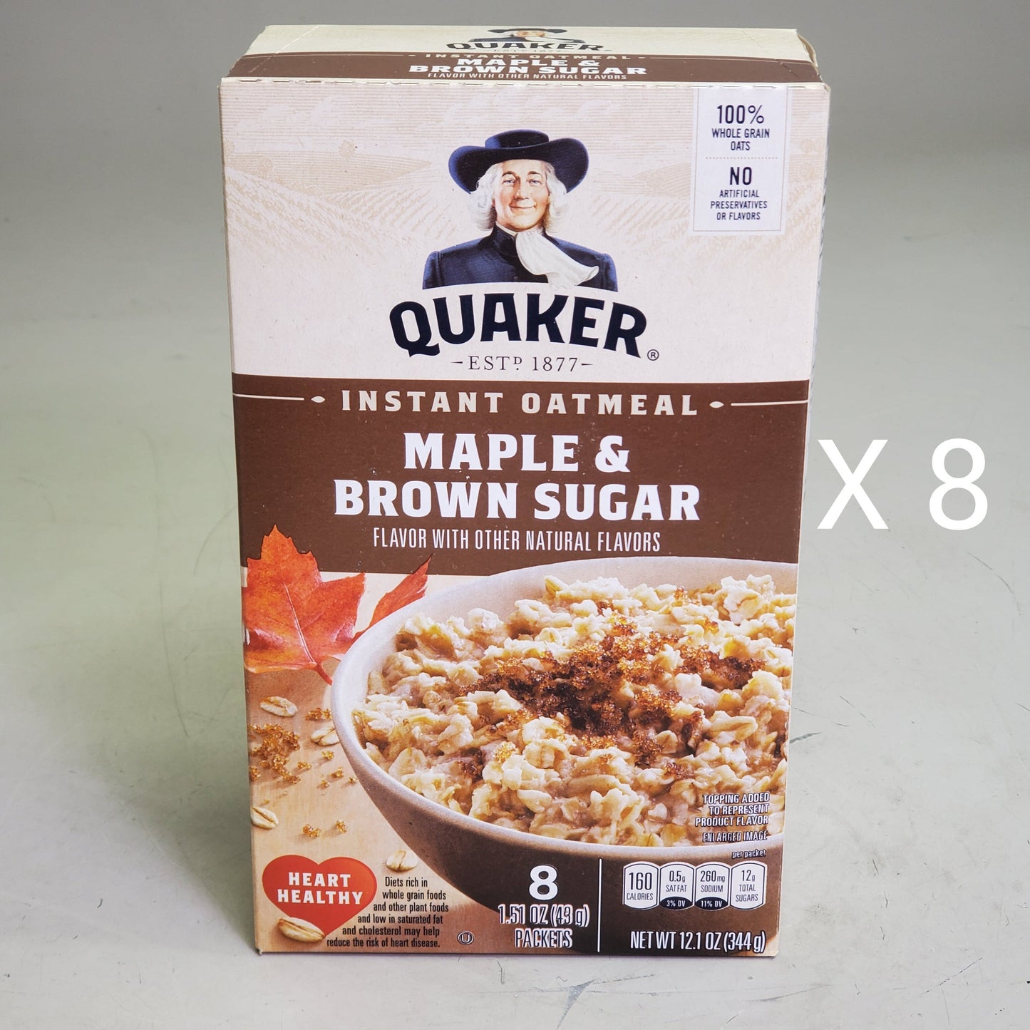 ZA@ QUAKER (8 Pack) Instant Oatmeal Maple & Brown Sugar 12.1 oz BB 11/25 A