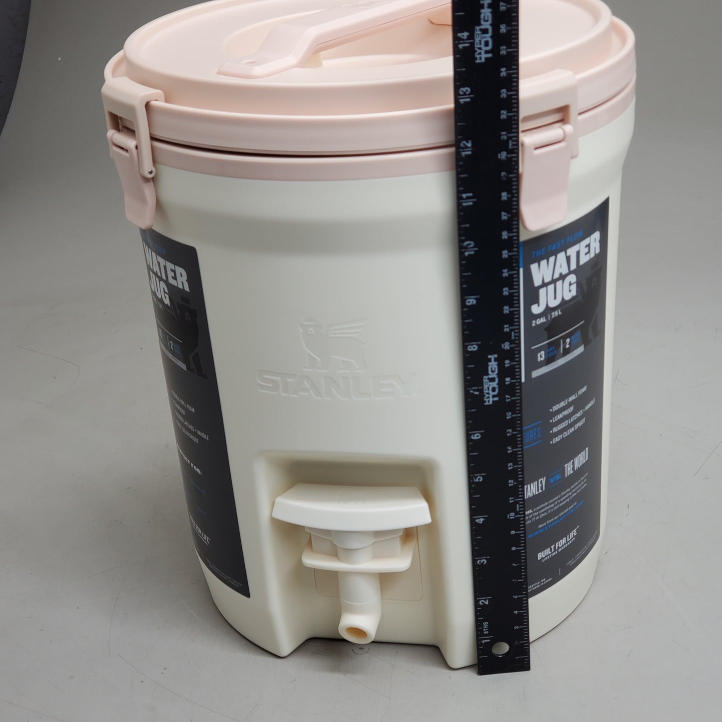 STANLEY Fast Flow Water Jug Dispenser Insulated Beverage Cooler 2 Gal Cream 10-01938-075
