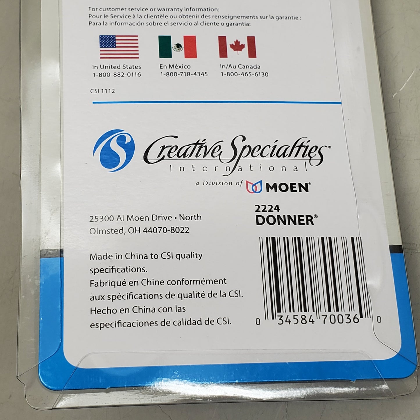 DONNER Contemporary Towel Bar 24" Chrome 2224