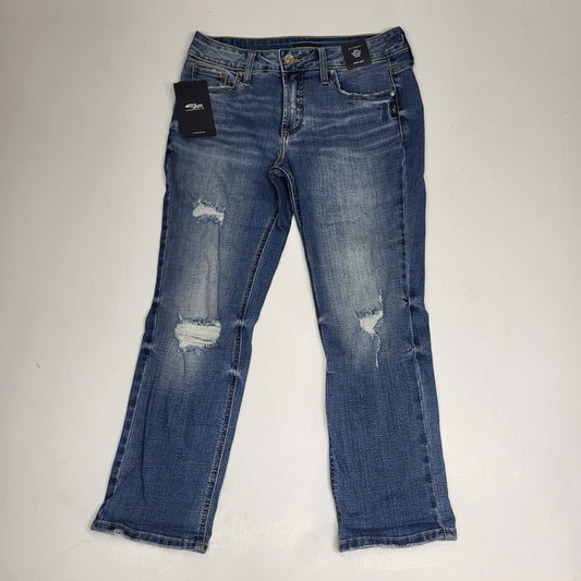 SILVER JEANS CO. Suki Curvy Fit Mid Rise Capri Eco Friendly Sz 33/23.5 Indigo