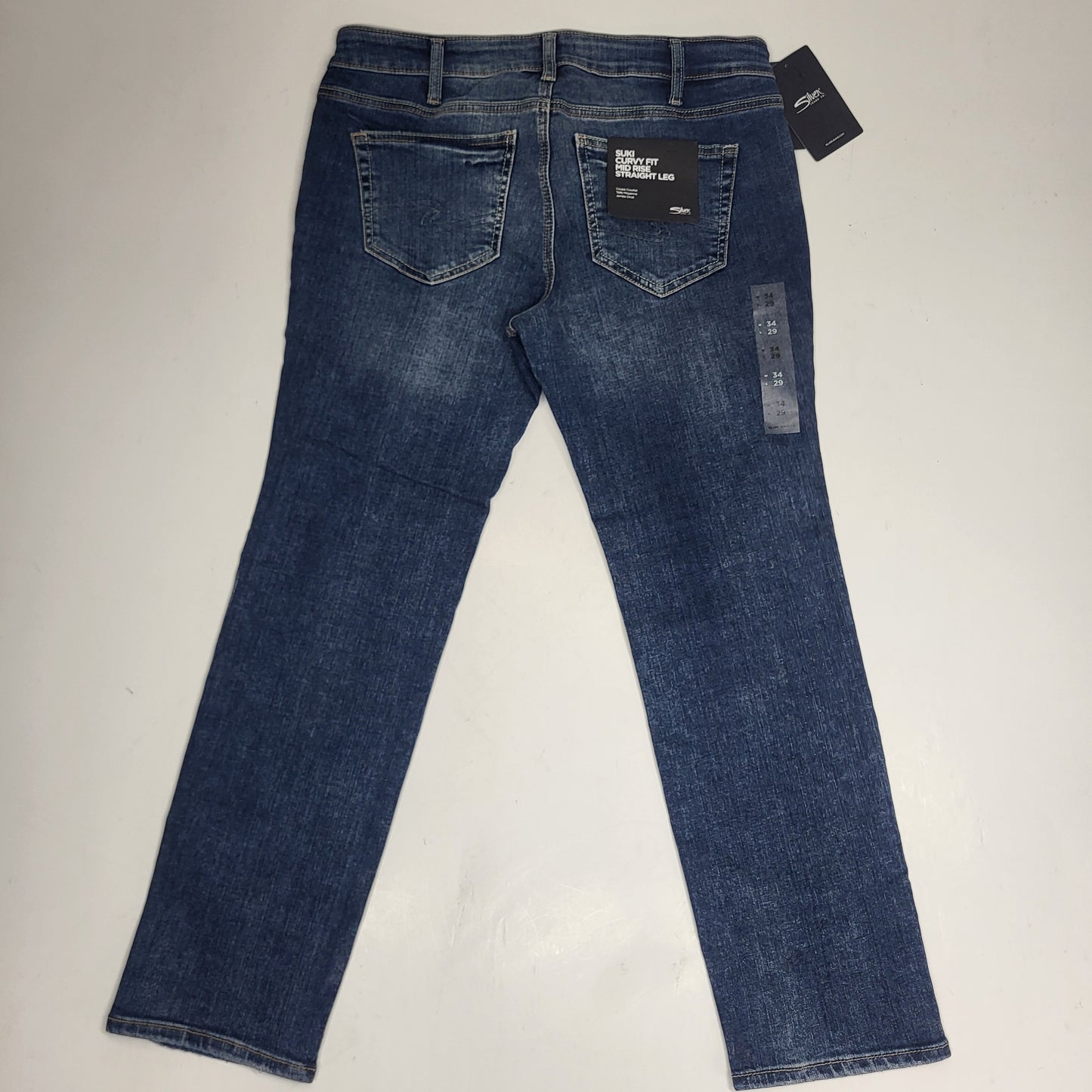 SILVER JEANS CO. Suki Curvy Fit Straight Leg Sz 34/29 Indigo L93413EAE389