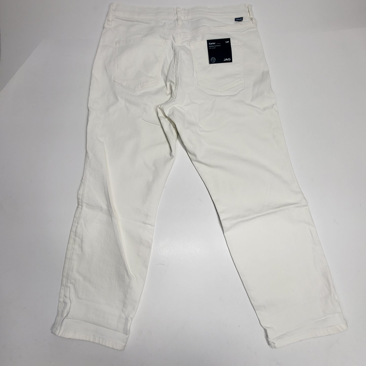 JAG Carter Mid-Rise Smoothing Girlfriend Womens Sz 14P/24 White JP2967CBD618