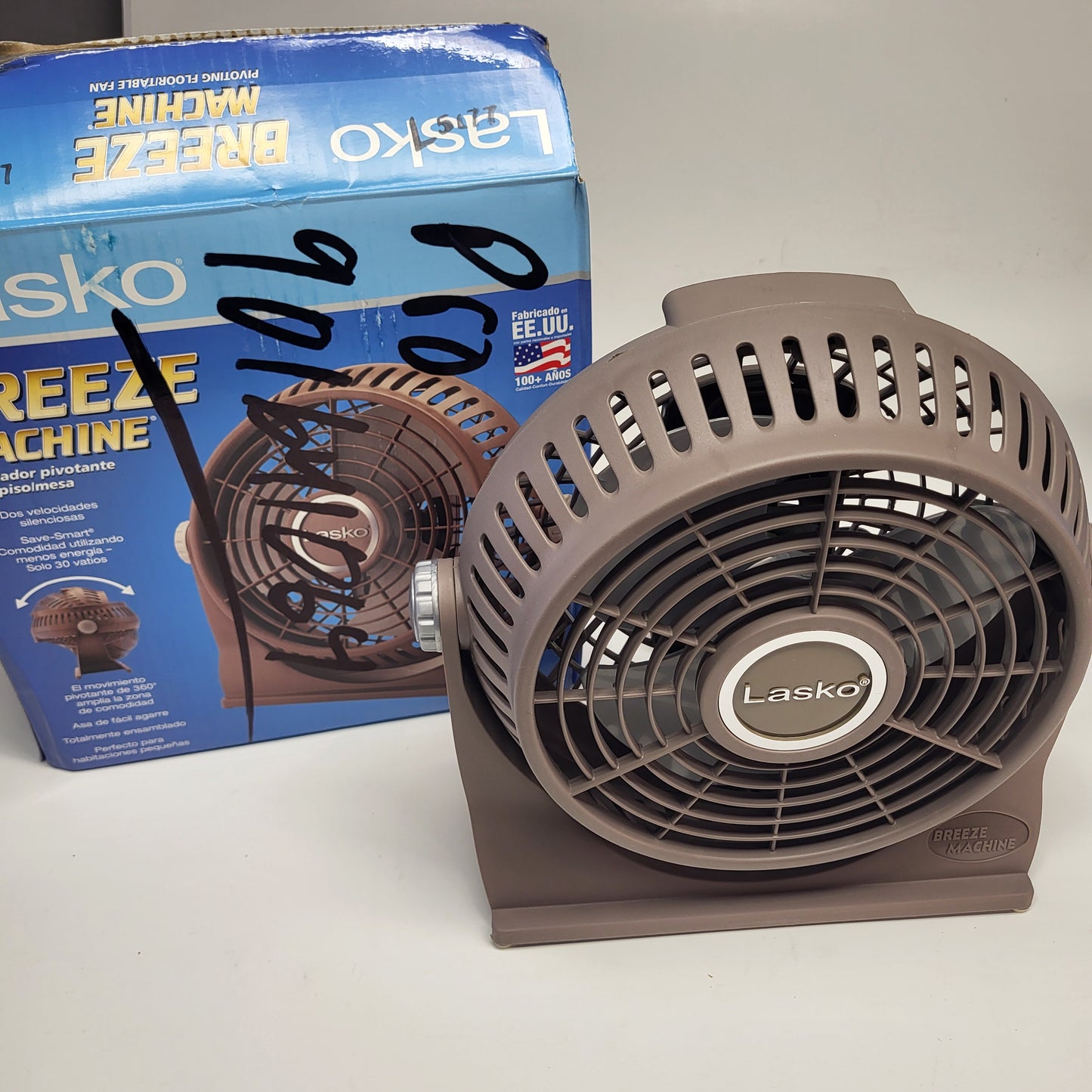 ZA@ LASKO Lot of 3 Breeze Machines Pivoting Floor/table Fans Brown/Black (As Is)