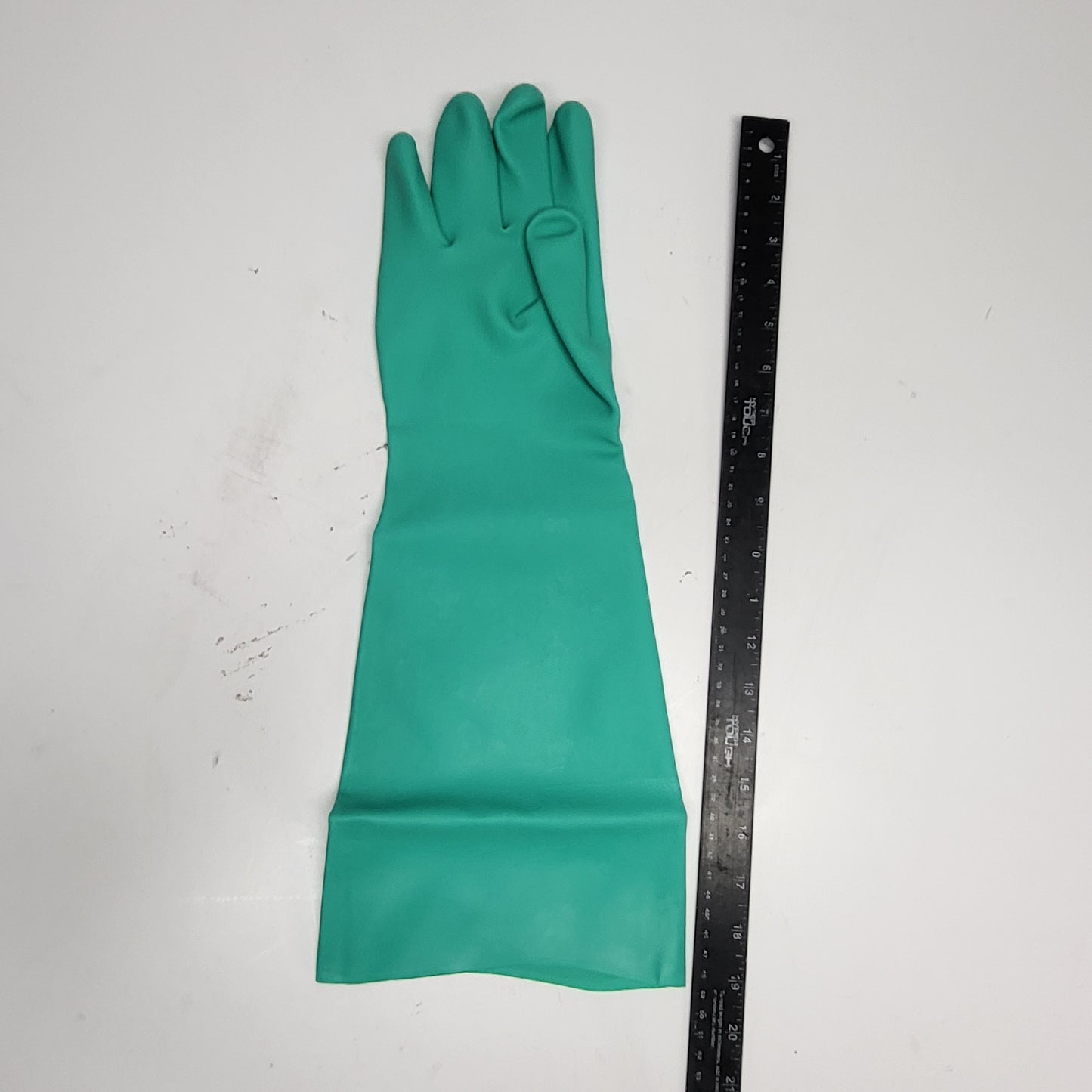 SAN JAMAR (2 PACK) Flexible Nitrile Rubber Dishwashing Gloves 19" Green 19NU-L