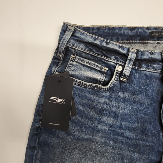 SILVER JEANS CO Suki Curvy Mid Rise Capri Women's Sz 33/23.5 L4396EPX224