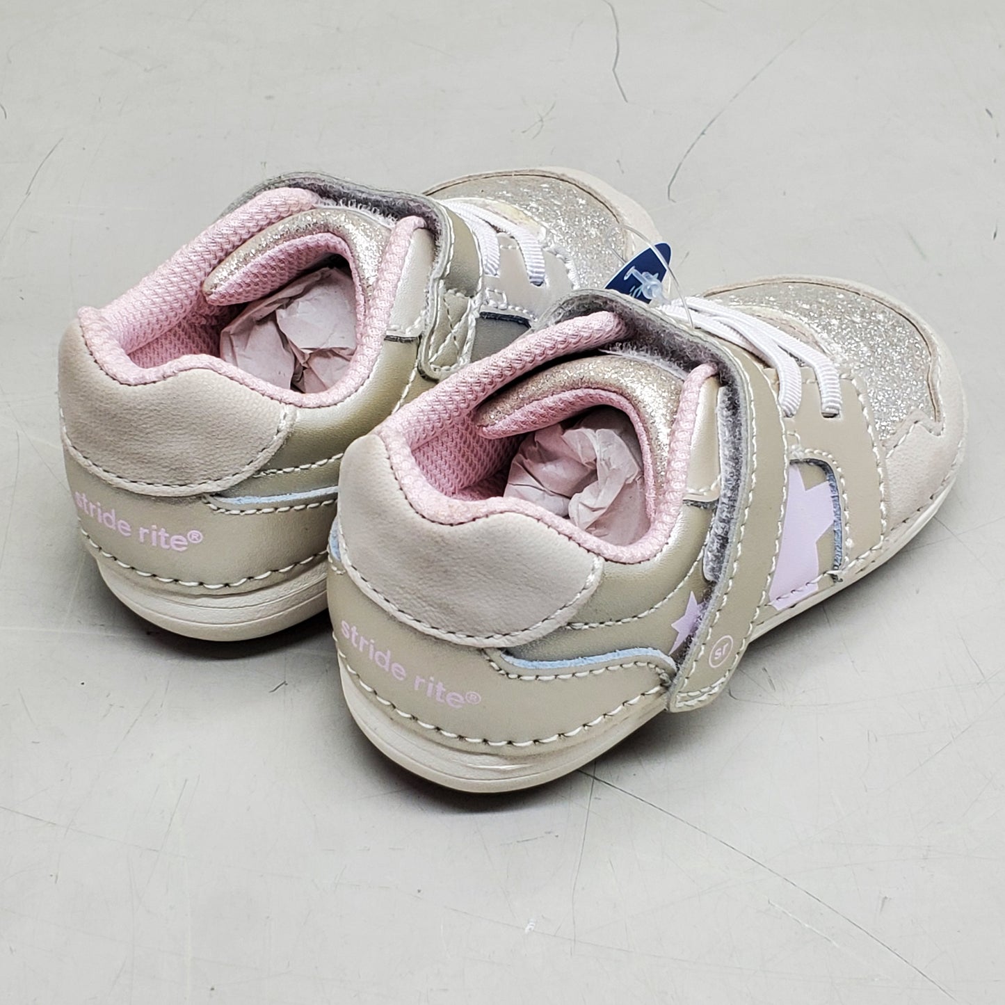 STRIDE RITE SM Waverly Dress Shoes Toddler SZ 3.5W Champagne BG038410