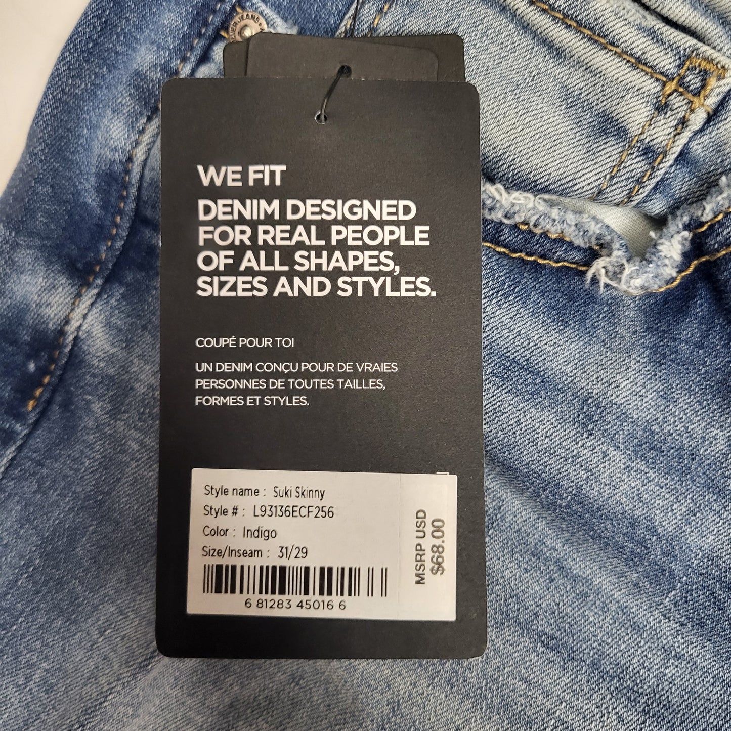 SILVER JEANS CO. Suki Curvy Fit Skinny Leg Eco Friendly Sz 31/29 Light Indigo