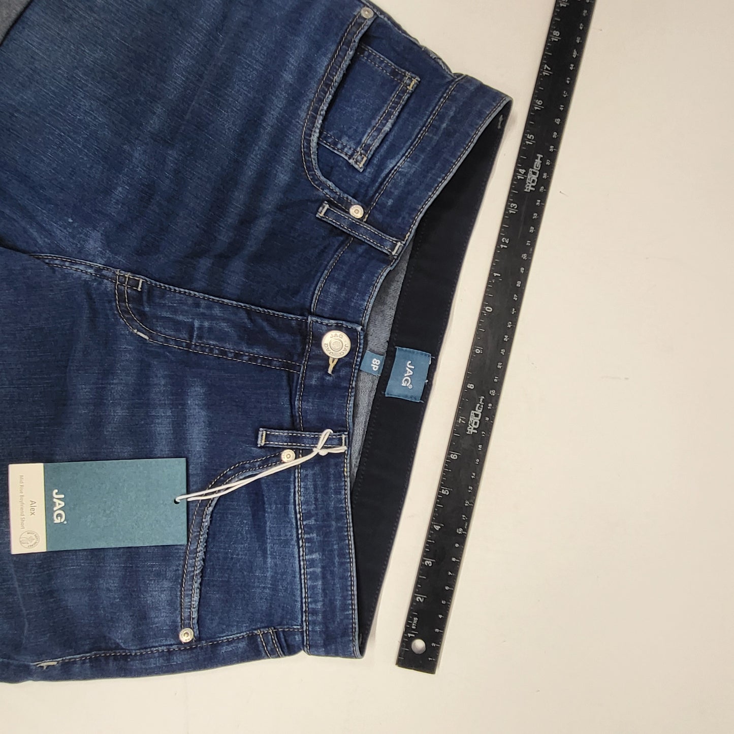 JAG Alex Mid Rise Boyfriend Short Womens Sz 8P/5 Brilliant Blue JP5124SSJ305
