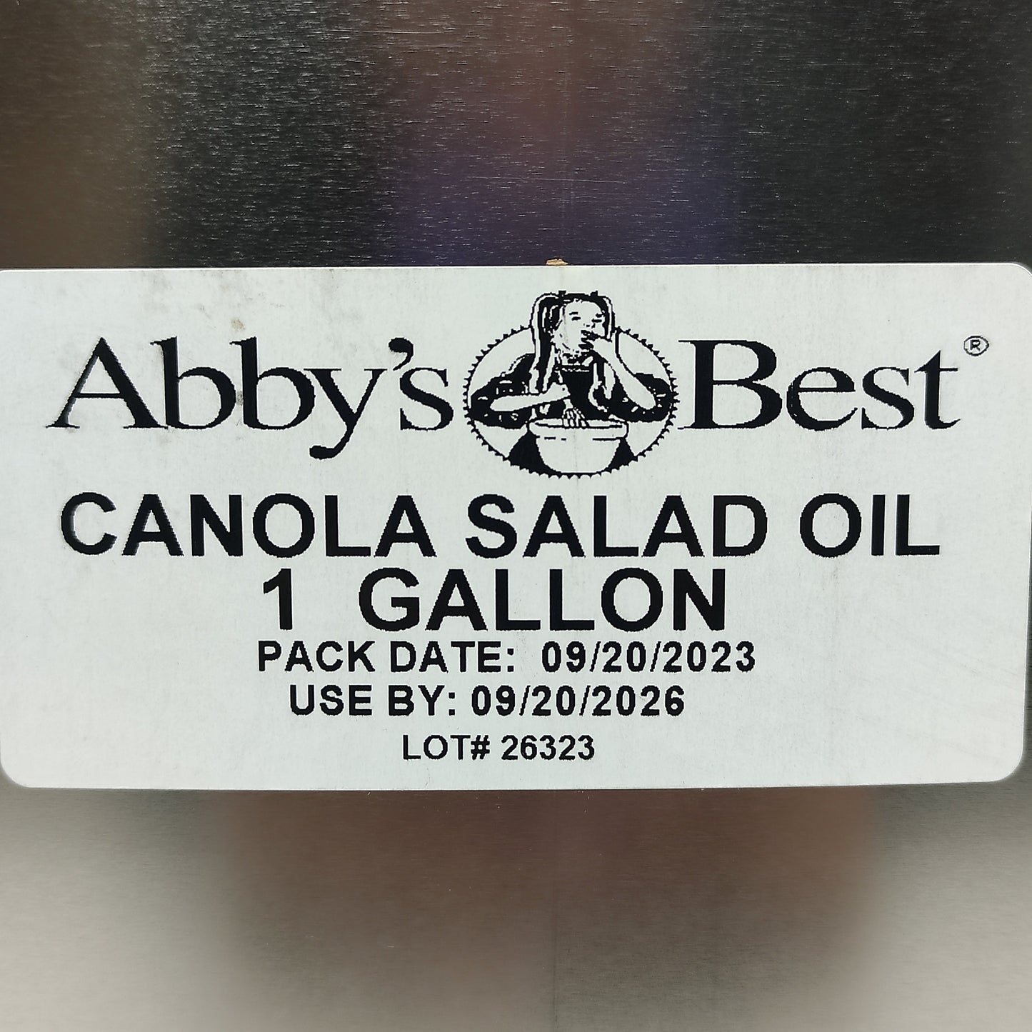 ABBY'S BEST BAKERY (6 PACK, 1 Gallon each) Canola Salad Oil 06/27