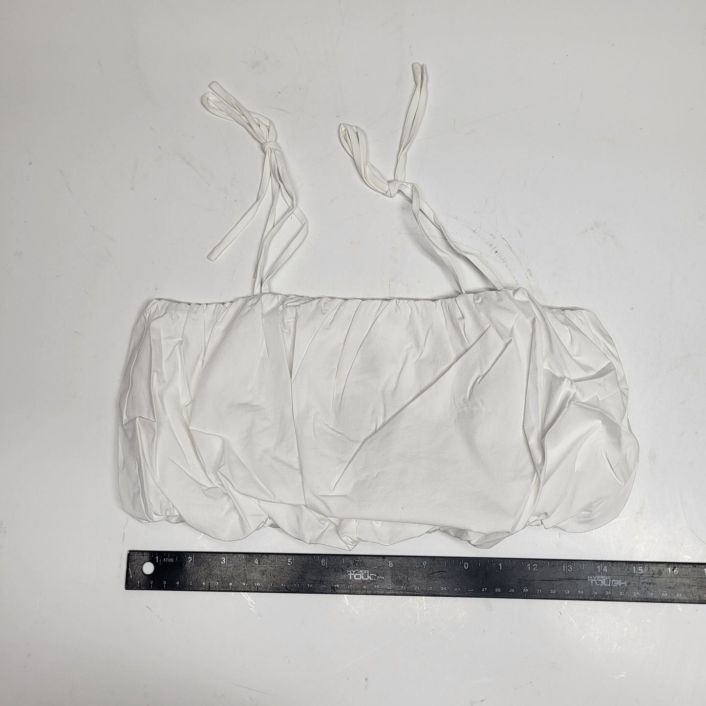 SOLID AND STRIPED The Ivy Top Bubble Crop Sz XS Optic White SU26R2393SPOW
