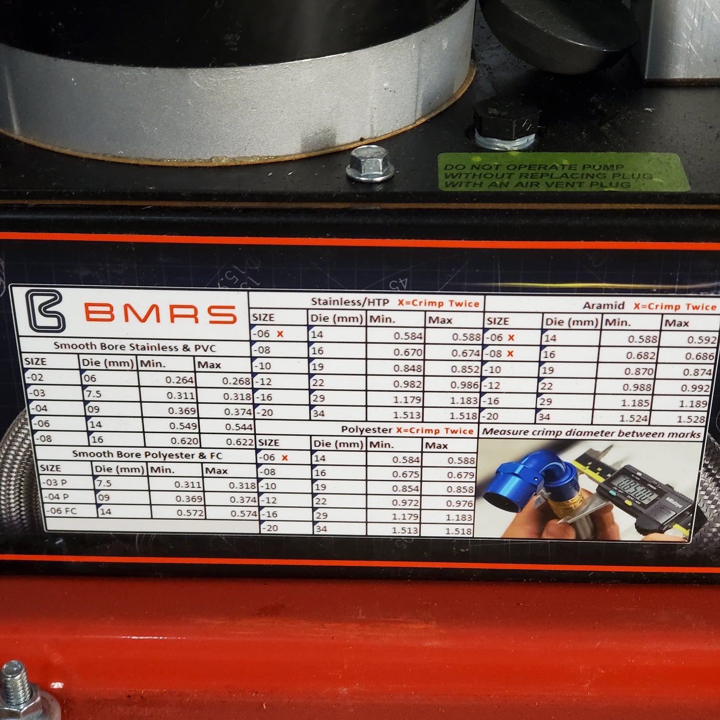 BMRS Benchtop Crimping Machine Hydraulic Hose Fabrication Assembly D105M