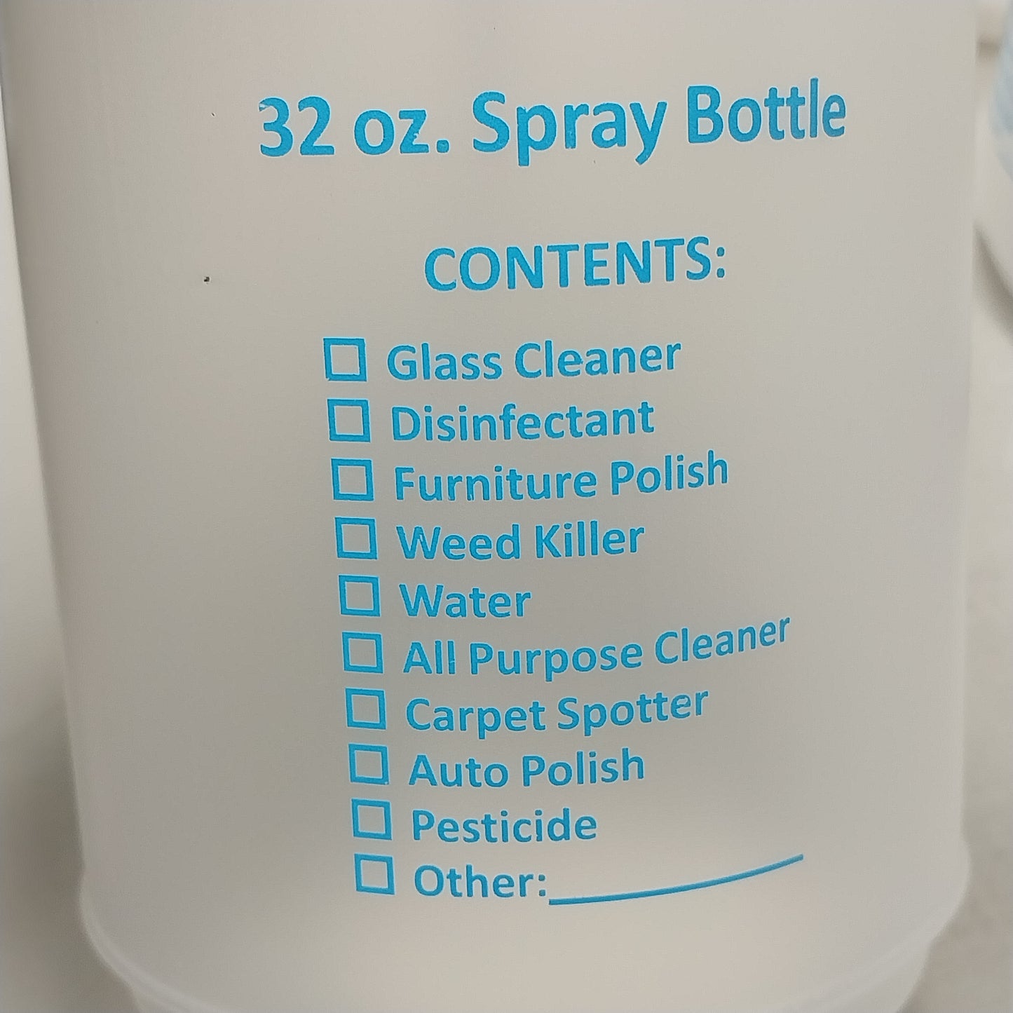 WHITMOR (12 Pack) Spray Bottle 32 oz Clear/Blue