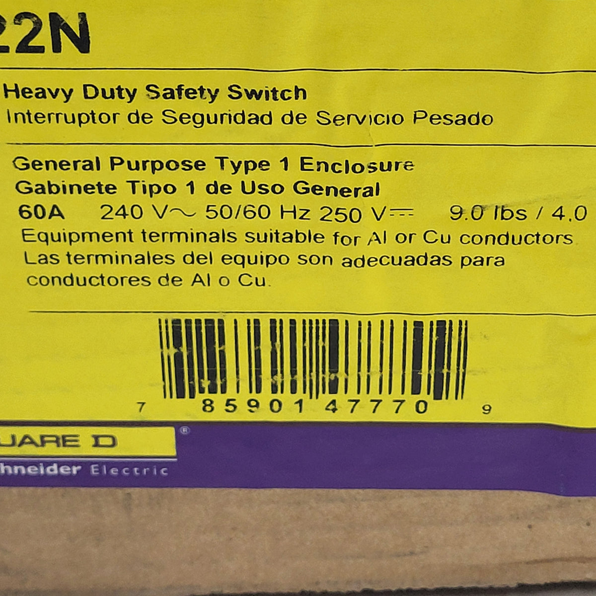 SCHNEIDER ELECTRIC SQUARED  Heavy Duty Safety Switch General Purpose H222N