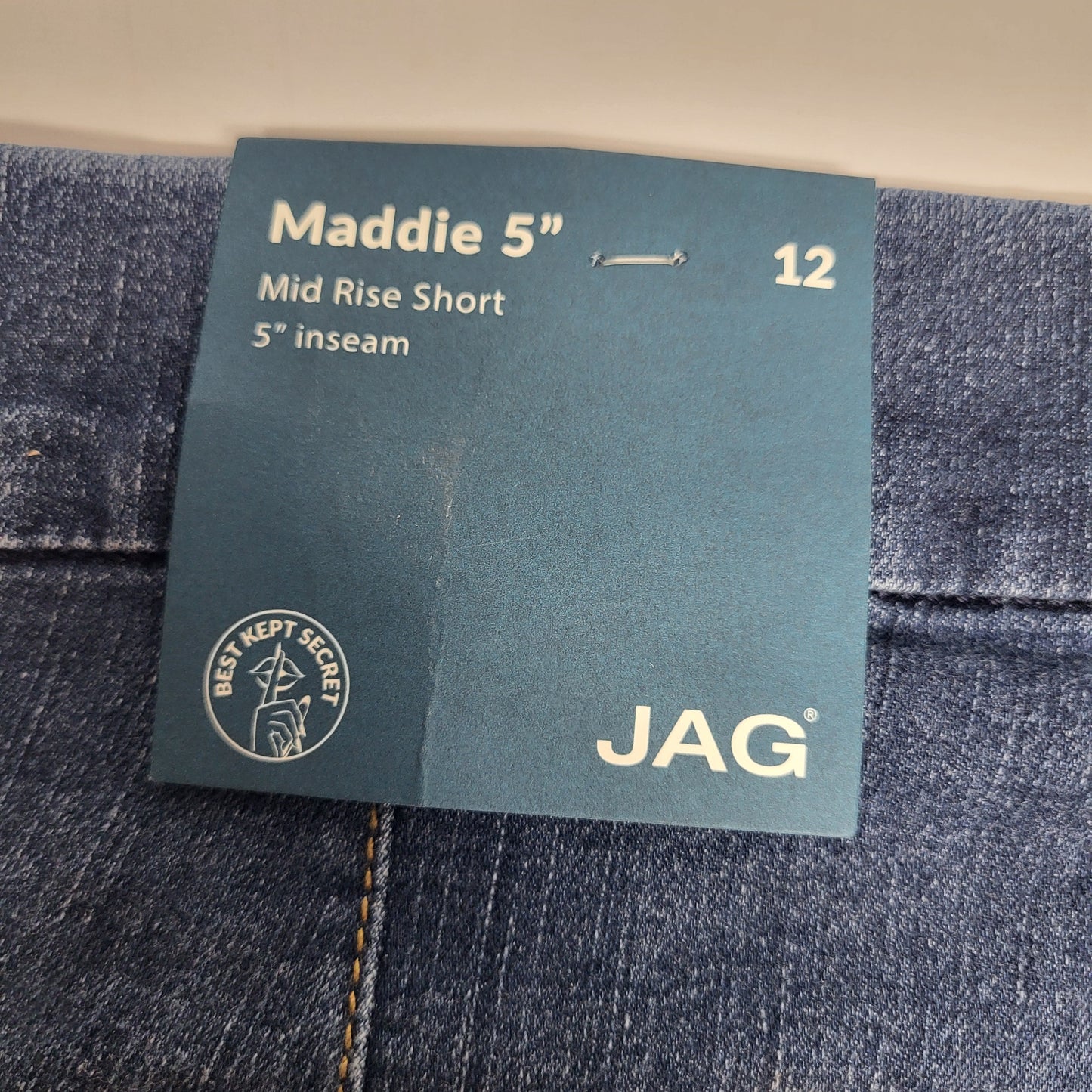 JAG Maddie Mid Rise Pull-On Short Womens Sz 12/5 Coral Blue J5105AU214