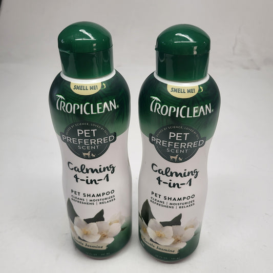 TROPICLEAN (2 PACK) Pet Preferred Calming Scent Pet Shampoo Gentle Jasmine 20 oz