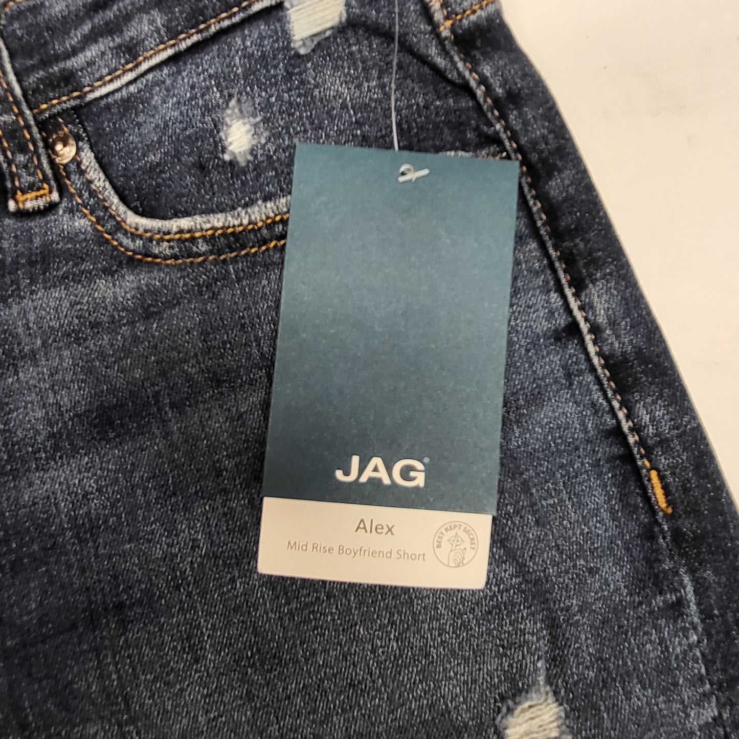 JAG Alex Mid Rise Boyfriend Short Womens Sz 10/5 Voyage Blue J5124EAE446