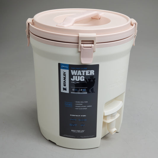 STANLEY Fast Flow Water Jug Dispenser Insulated Beverage Cooler 2 Gal Cream 10-01938-075