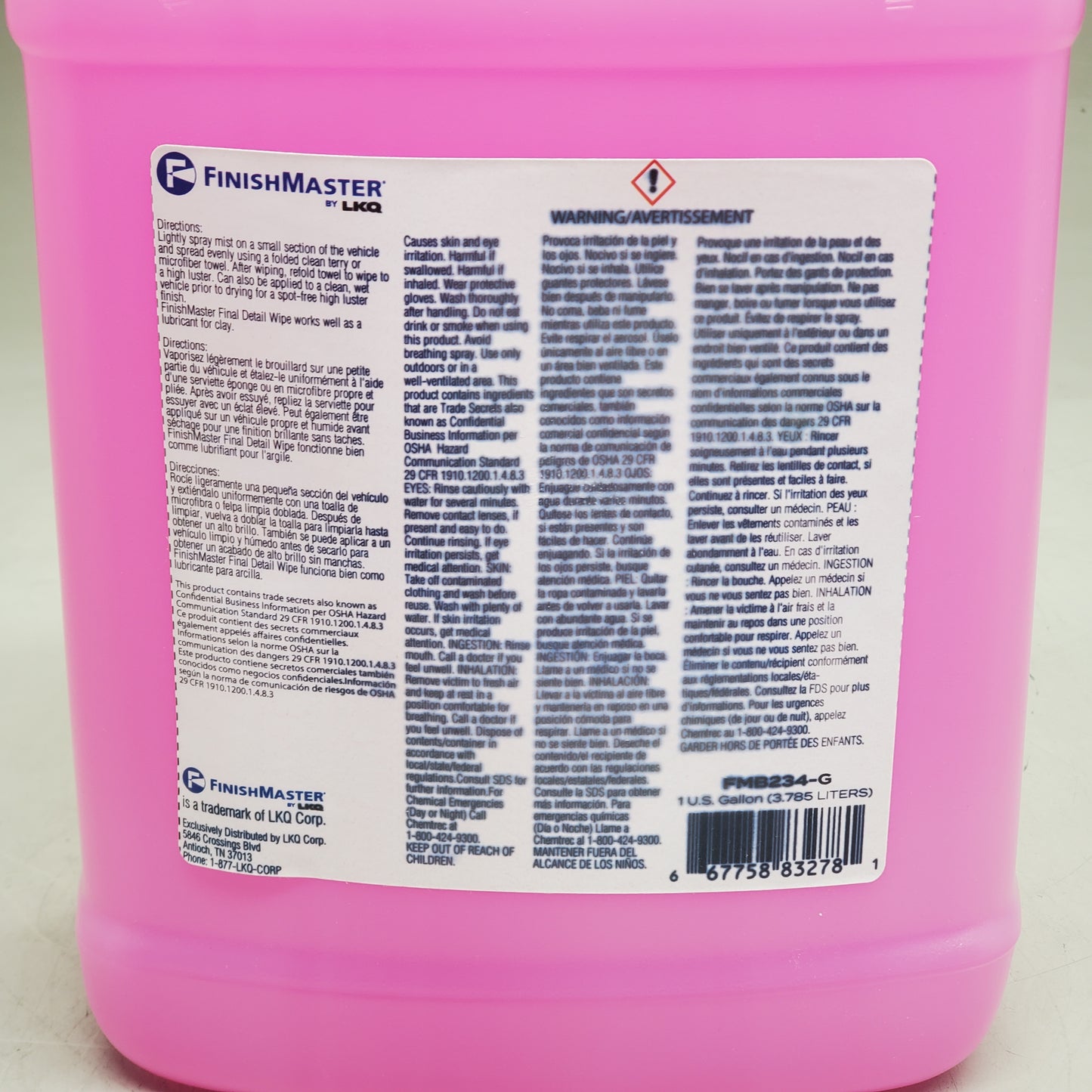 FINISH MASTER LKQ Autobody Final Detail Wipe Cleaner 1 us gallon FMB234-G