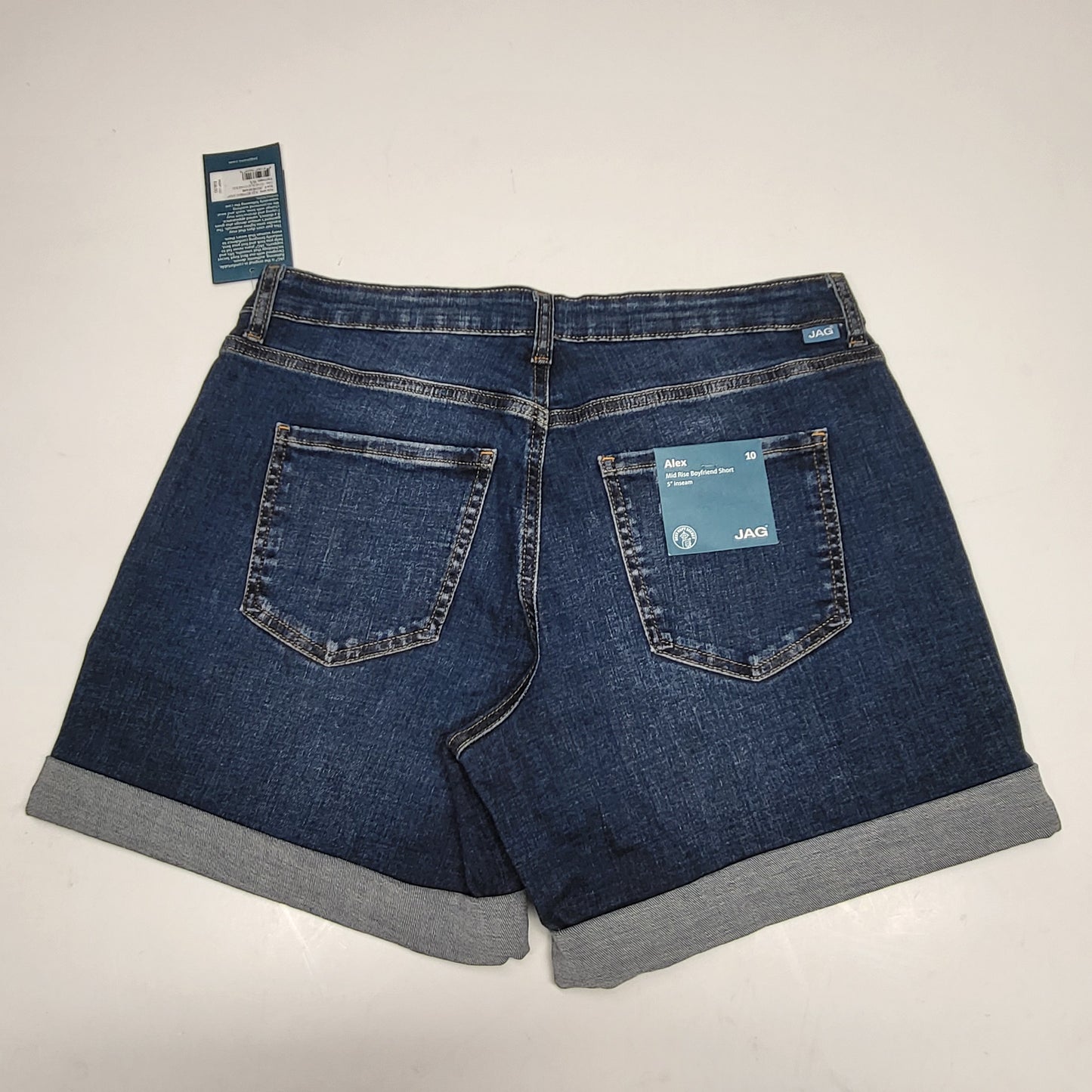 JAG Alex Mid Rise Boyfriend Short Womens Sz 10/5 Voyage Blue J5124EAE446
