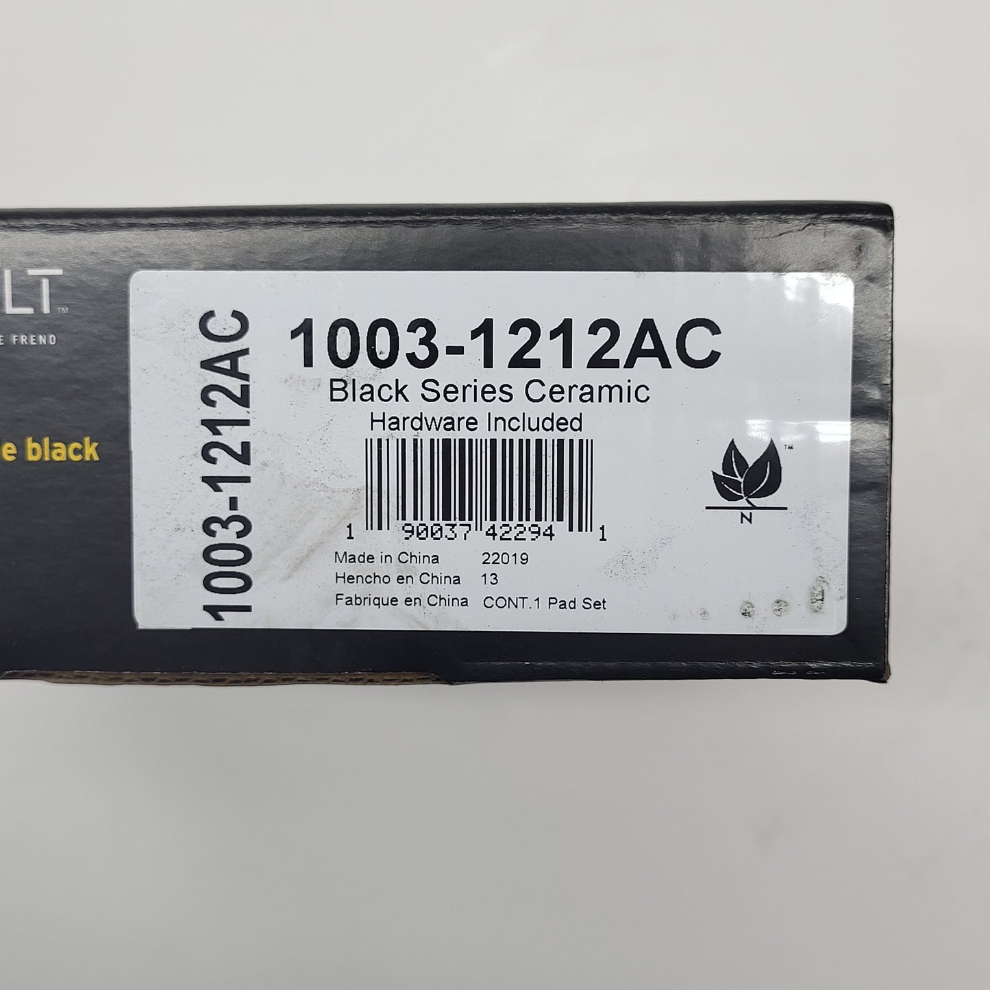 QUALITY-BUILT Ceramic Disc Brake Pad Set Black Rear 1003-1212AC