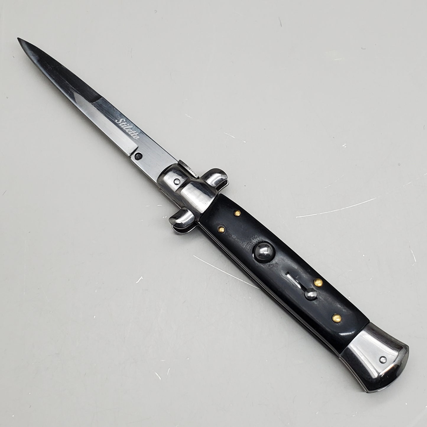 ZA@ ARMED FORCE TACTICAL 9” Handcrafted OTF Pocket Knife – Black ST-7BB