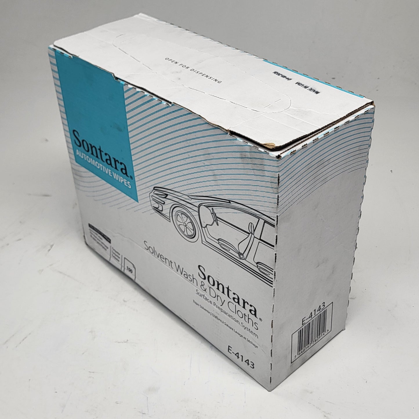 SONTARA Automotive Wipes Solvent Wash and Dry Cloths 100 Sheets Teal E-4143